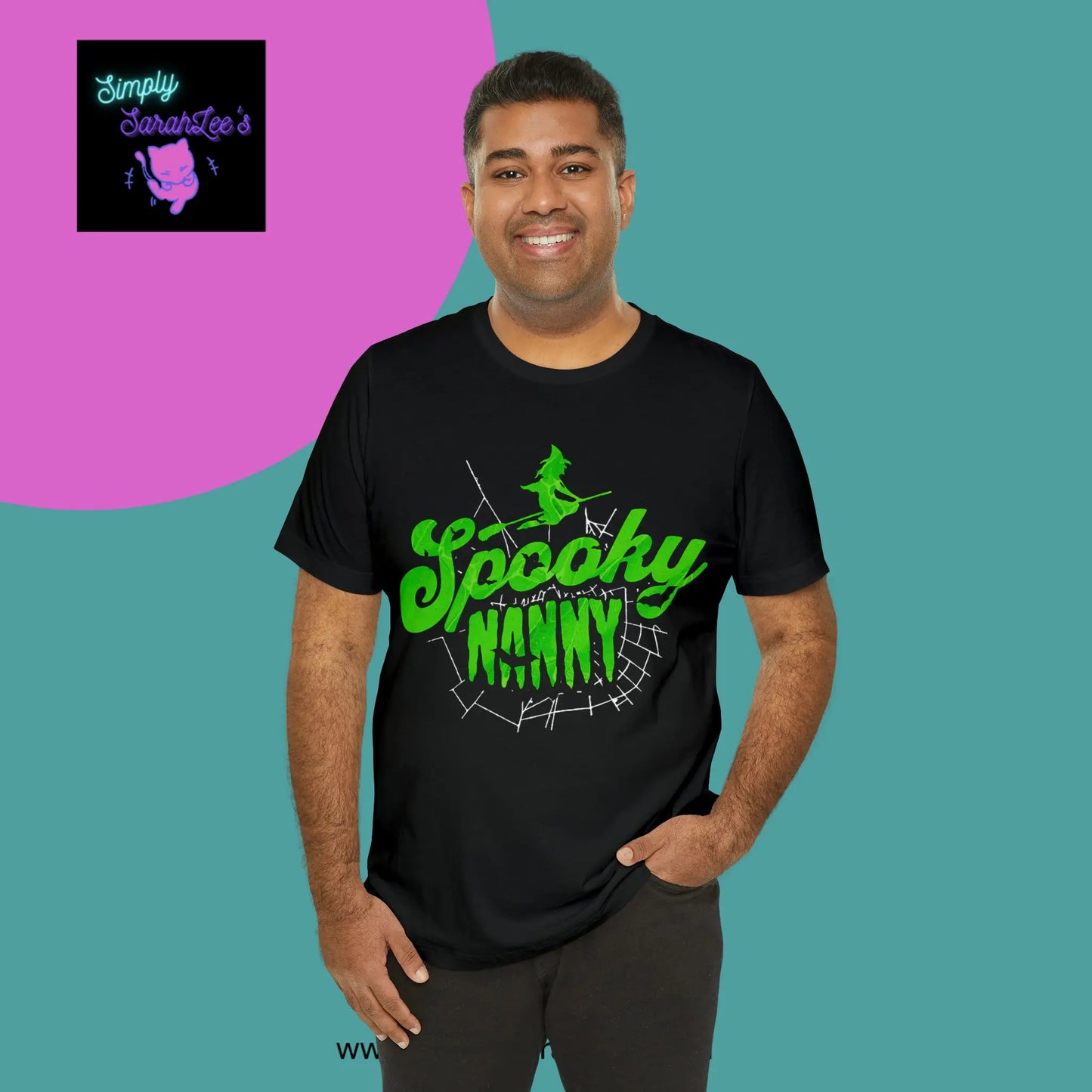 Spooky Nanny Witchy Slime Green Unisex Jersey Short Sleeve Tee Printify