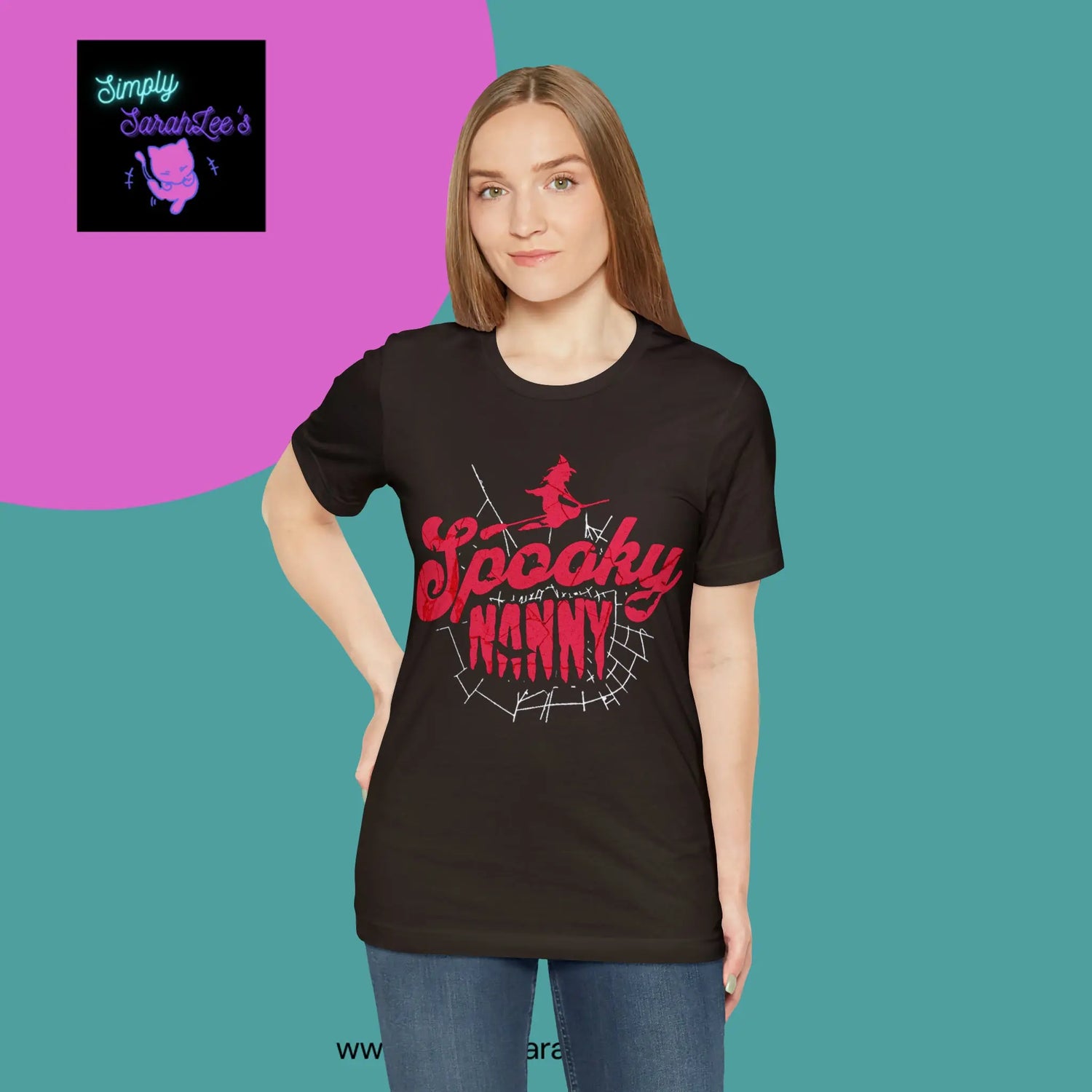 Spooky Nanny Witchy Slime Red Unisex Jersey Short Sleeve Tee Printify