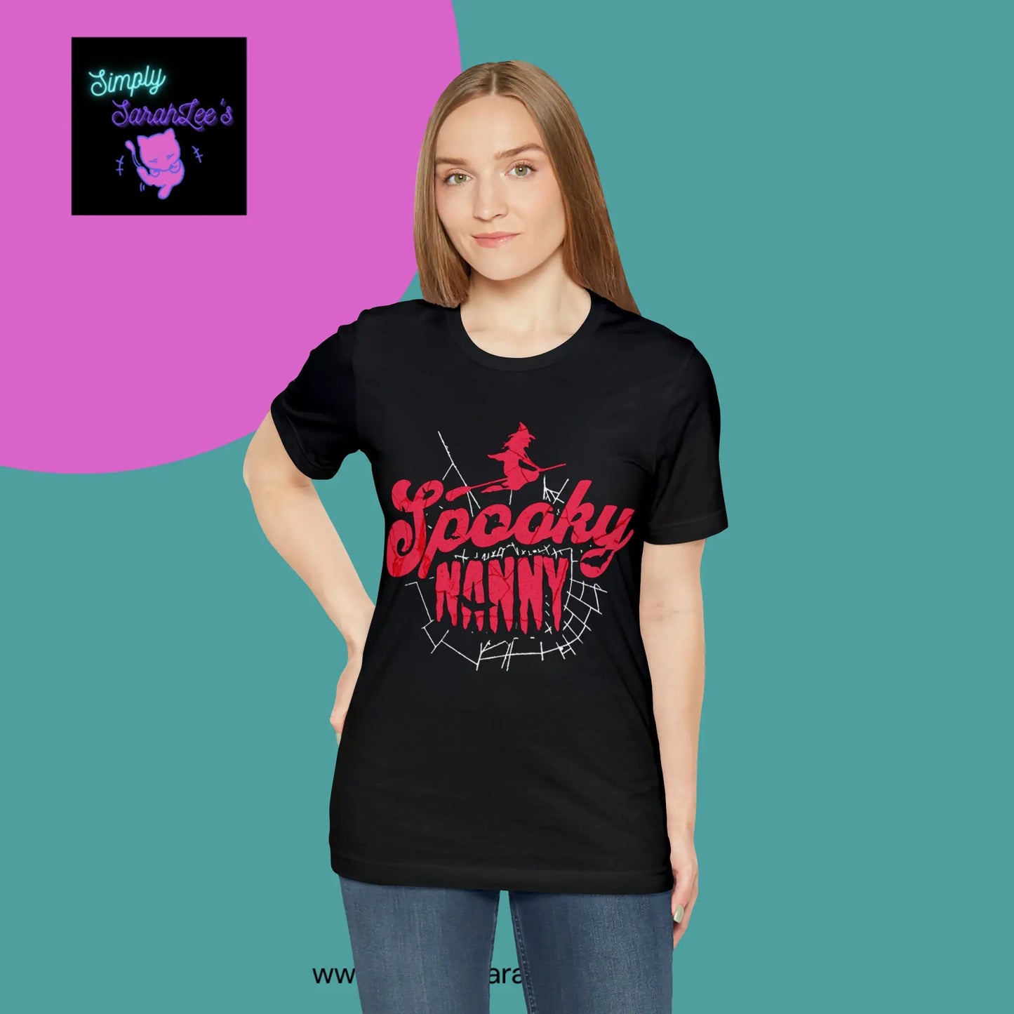 Spooky Nanny Witchy Slime Red Unisex Jersey Short Sleeve Tee Printify