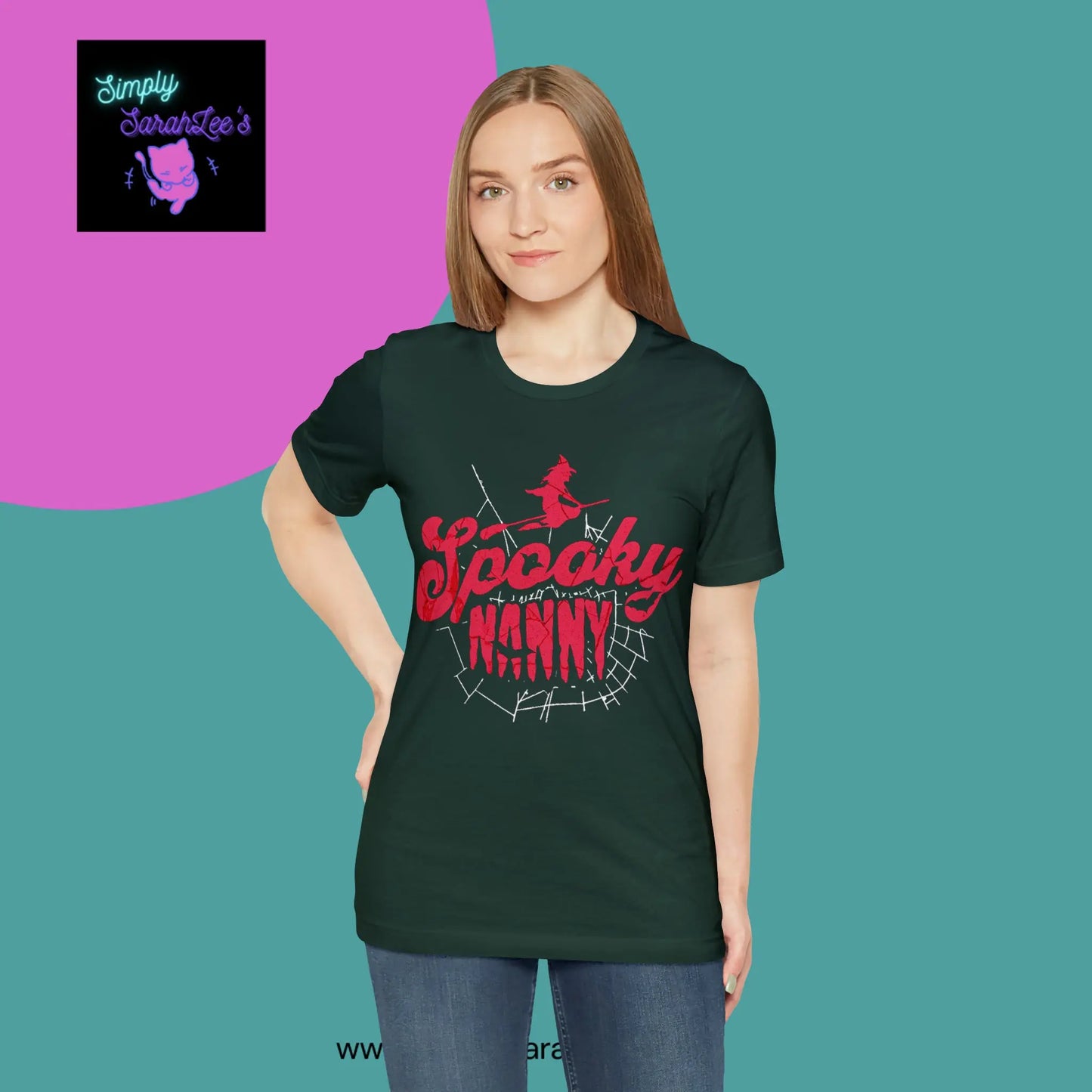 Spooky Nanny Witchy Slime Red Unisex Jersey Short Sleeve Tee Printify