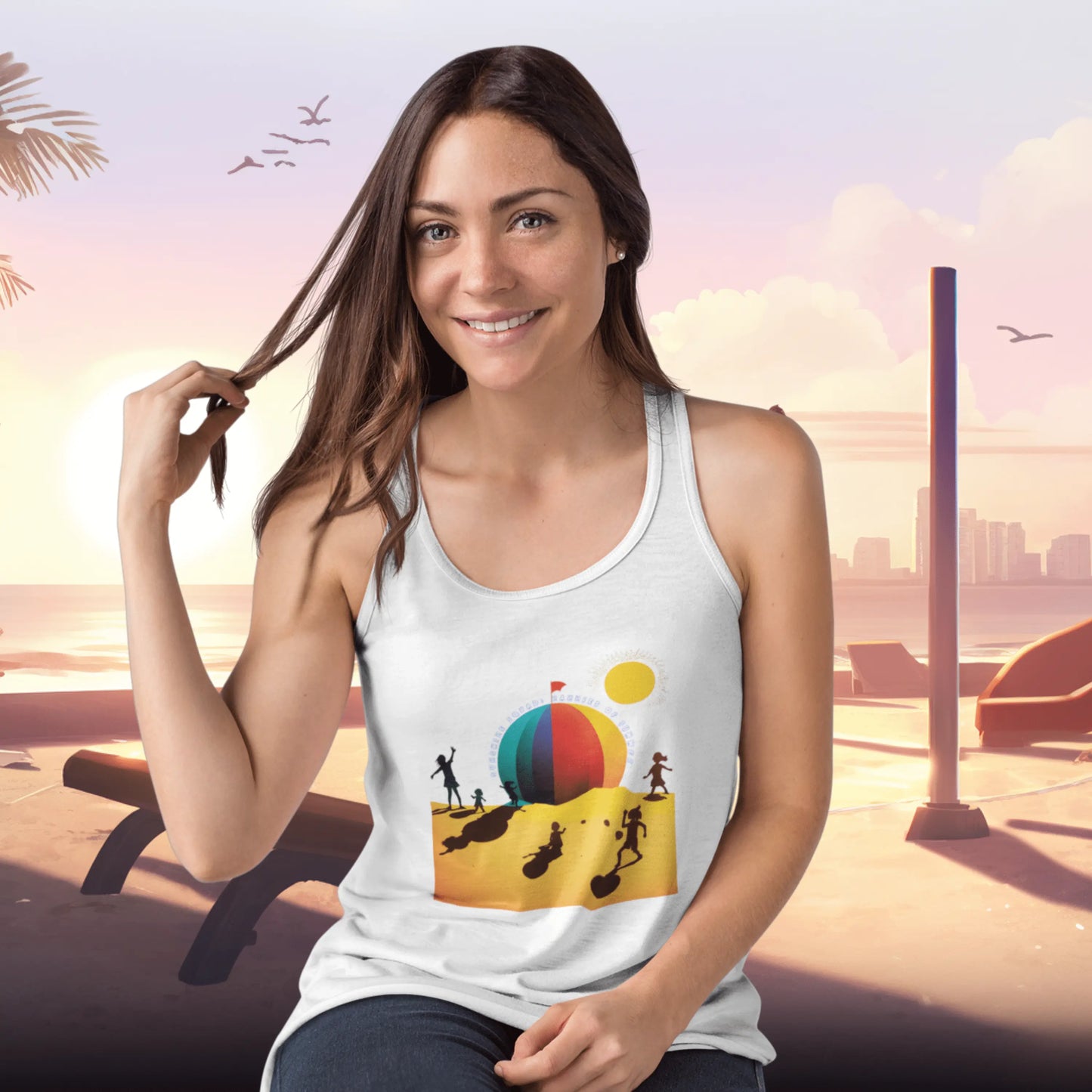 Sunshine Squad Nannies of Summer Women's Ideal Racerback Tank