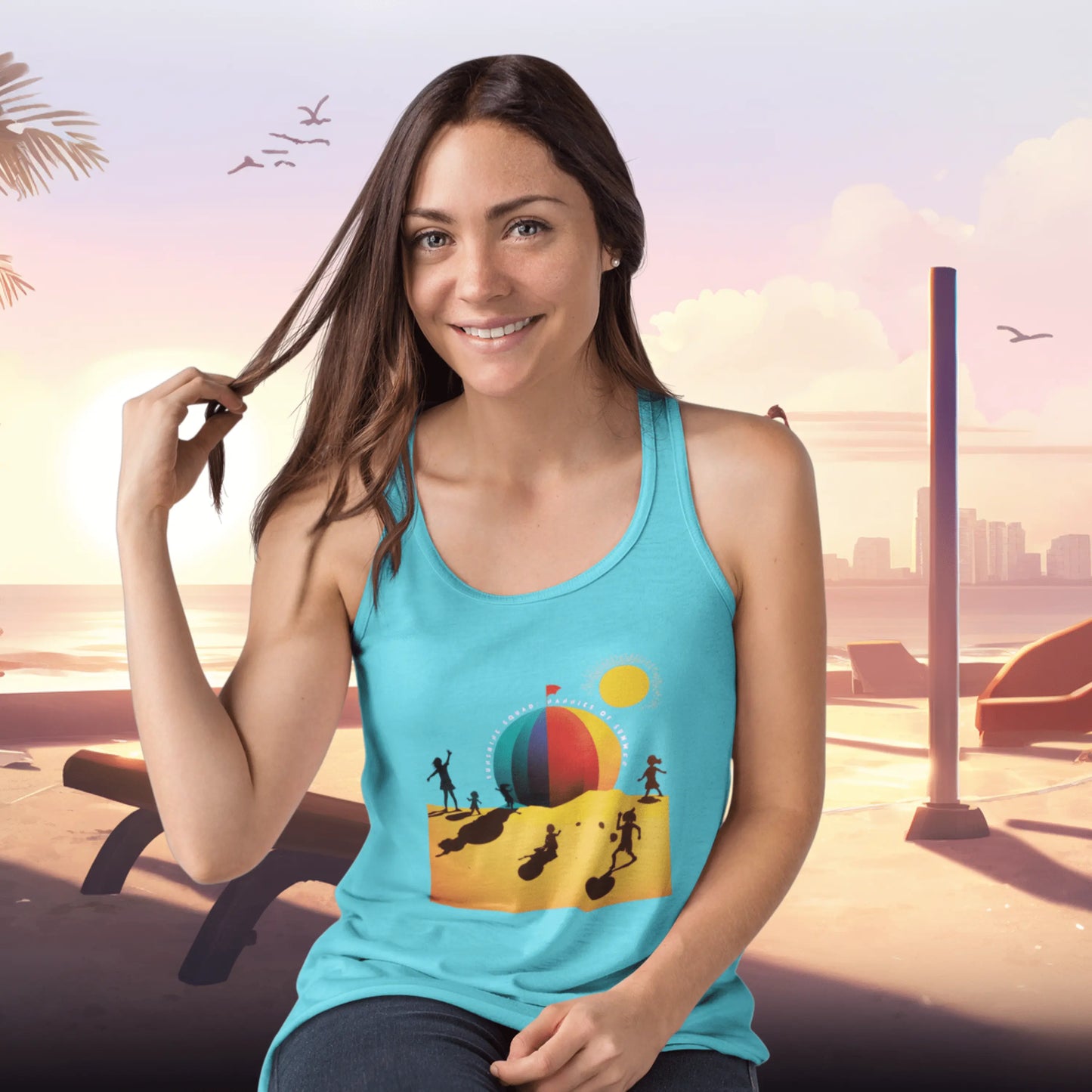 Sunshine Squad Nannies of Summer Women's Ideal Racerback Tank