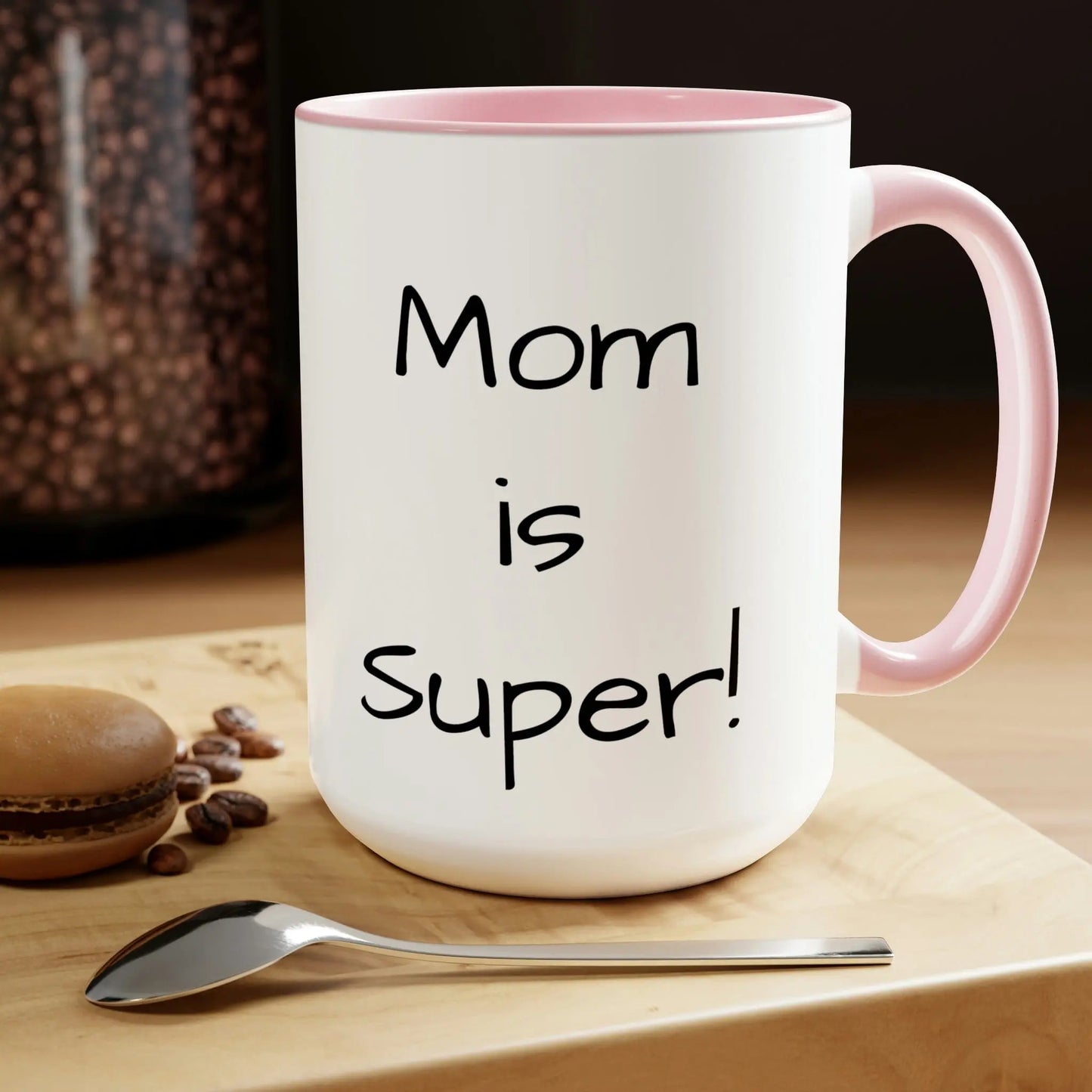 Super Mom, Mom is Super! Two-Tone Coffee Mugs, 15oz