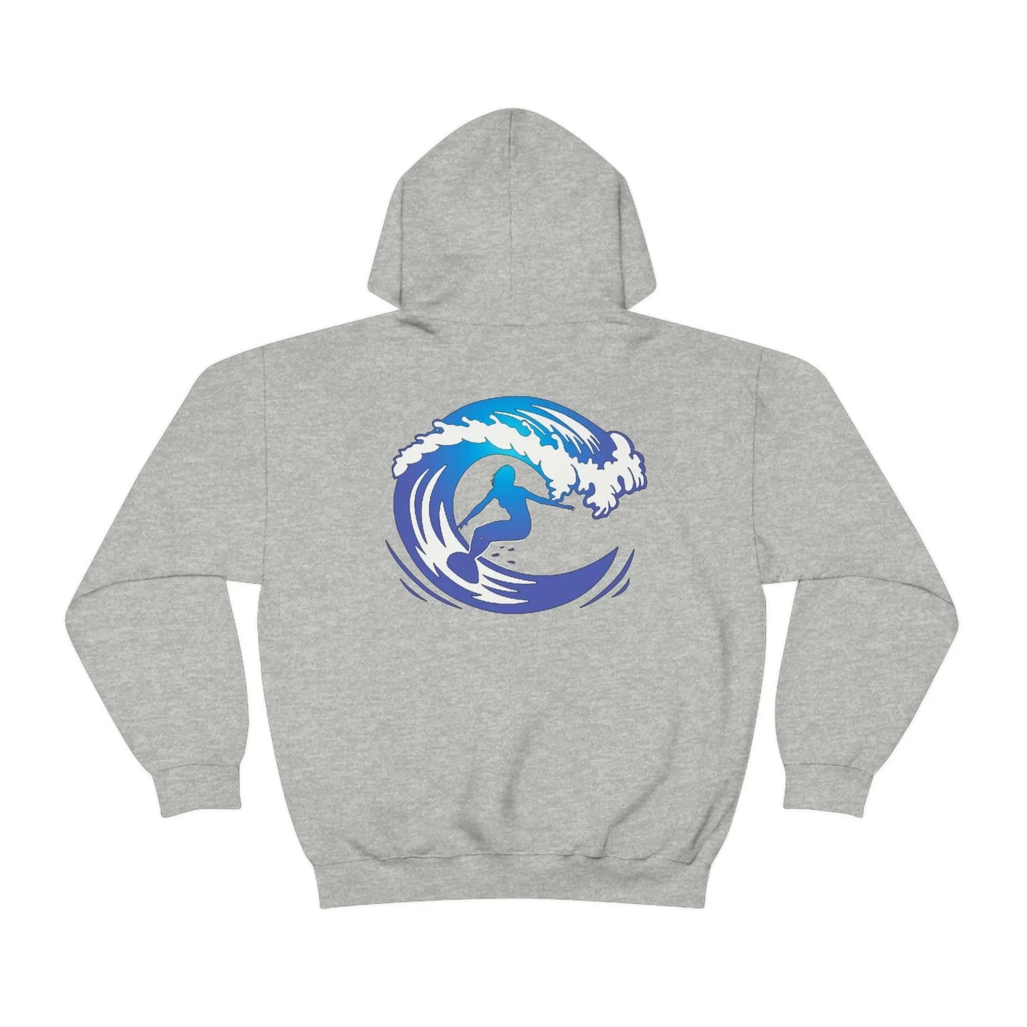 Surf girl Hang Ten on the wave Unisex Heavy Blend Hooded Sweatshirt