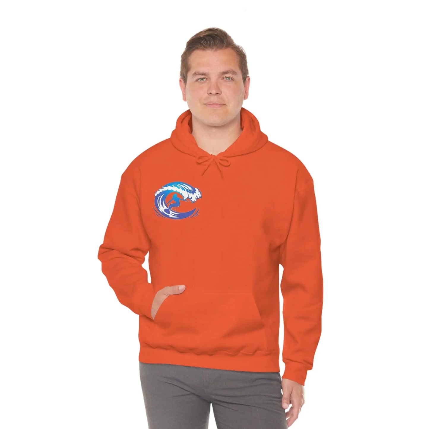 Surf girl Hang Ten on the wave Unisex Heavy Blend Hooded Sweatshirt