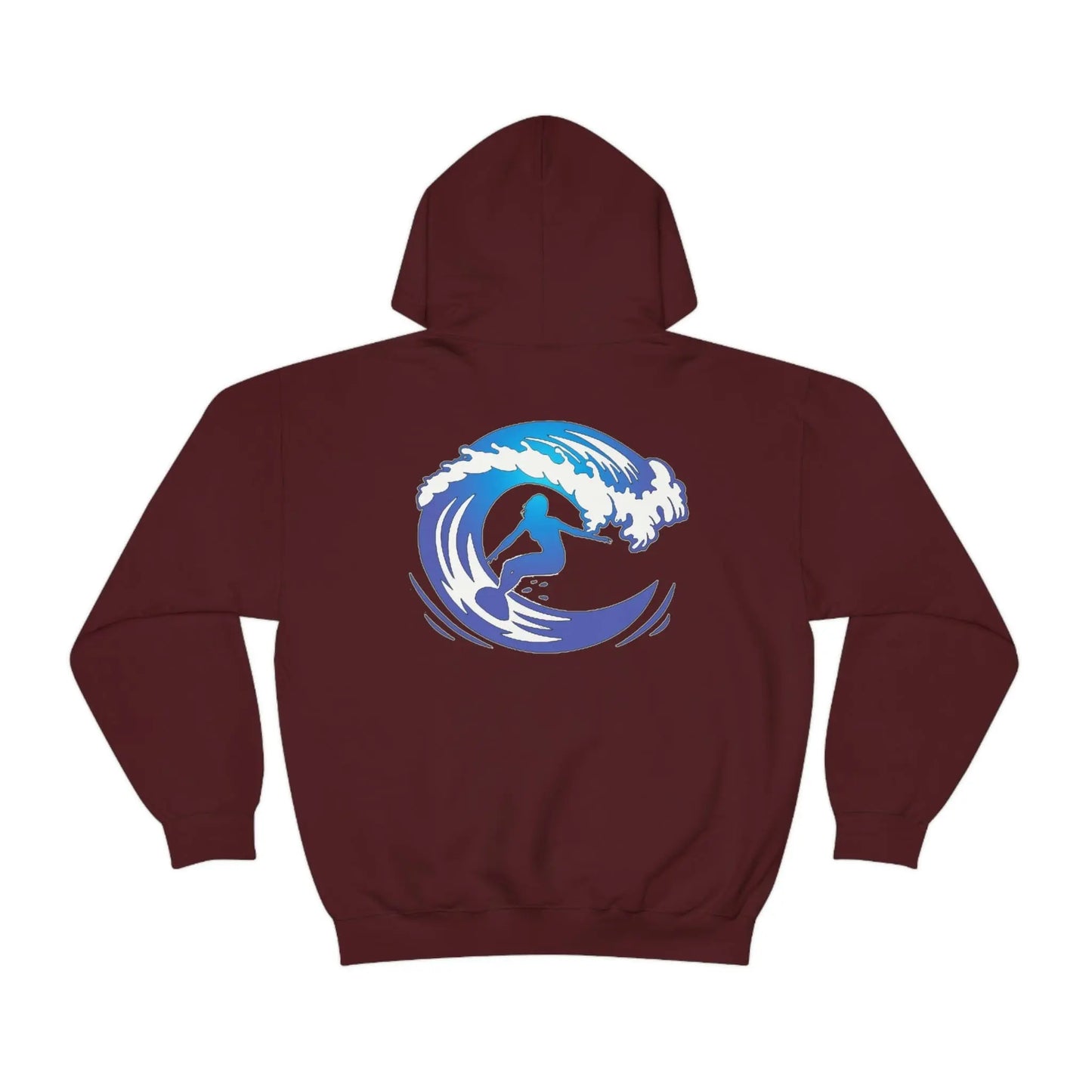 Surf girl Hang Ten on the wave Unisex Heavy Blend Hooded Sweatshirt