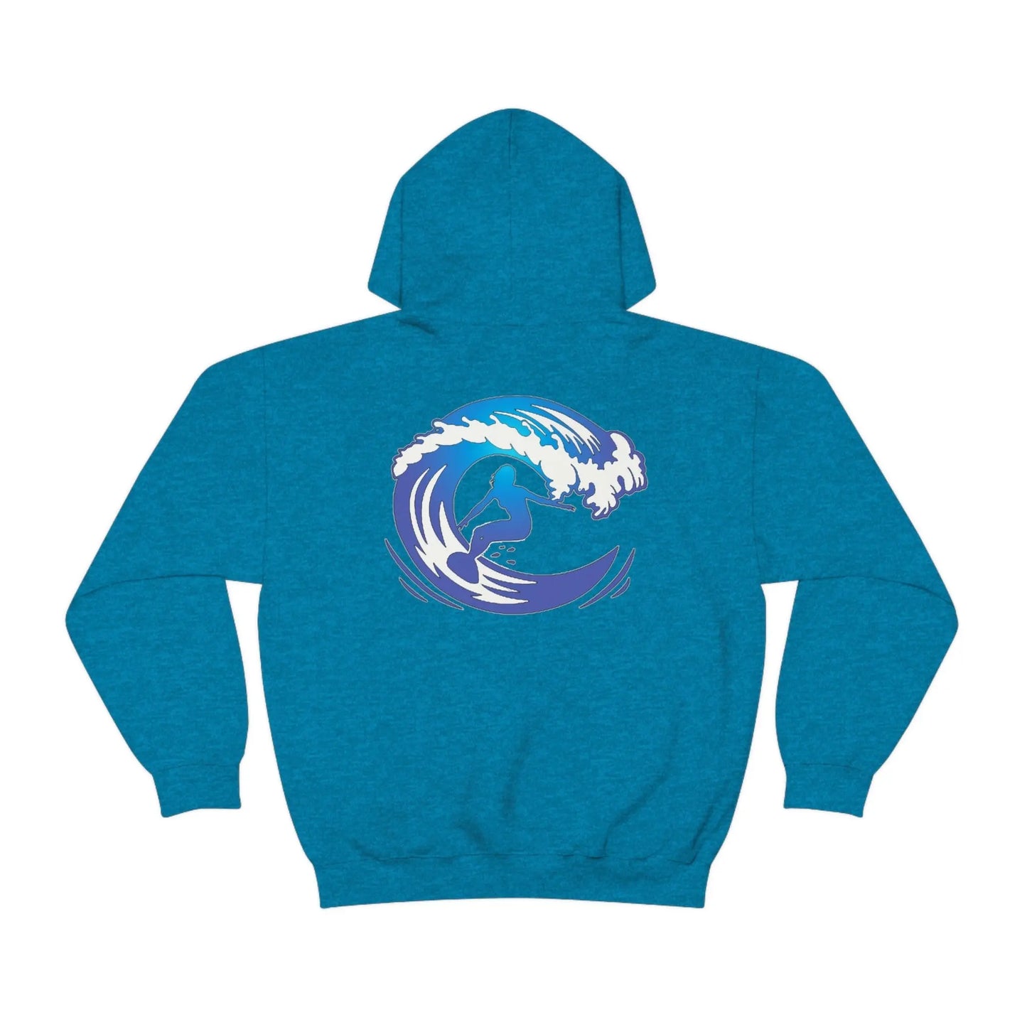 Surf girl Hang Ten on the wave Unisex Heavy Blend Hooded Sweatshirt