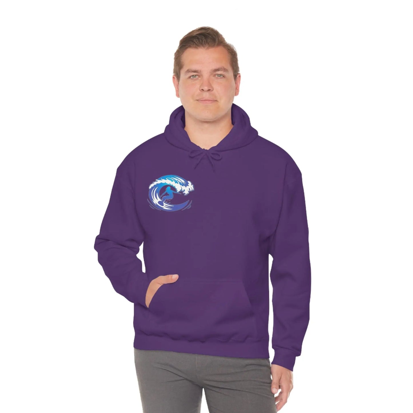 Surf girl Hang Ten on the wave Unisex Heavy Blend Hooded Sweatshirt