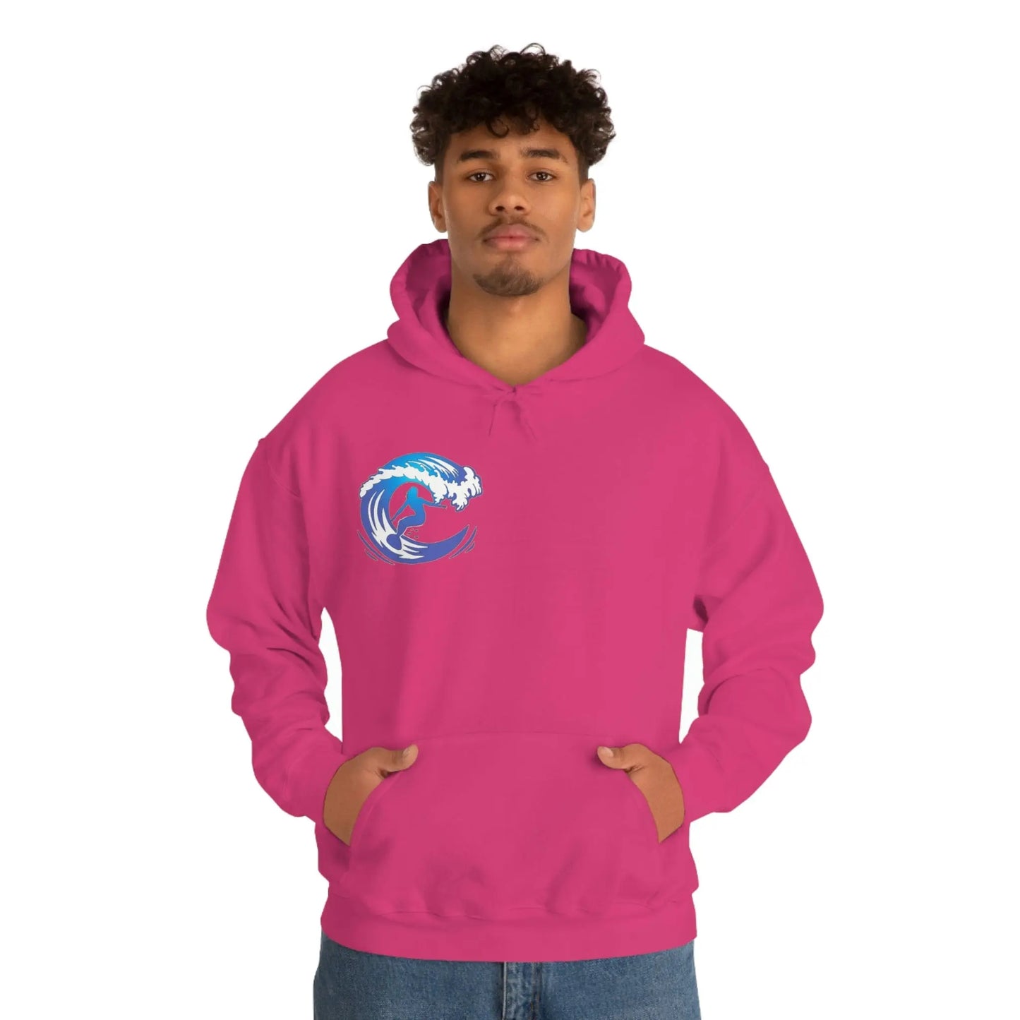 Surf girl Hang Ten on the wave Unisex Heavy Blend Hooded Sweatshirt