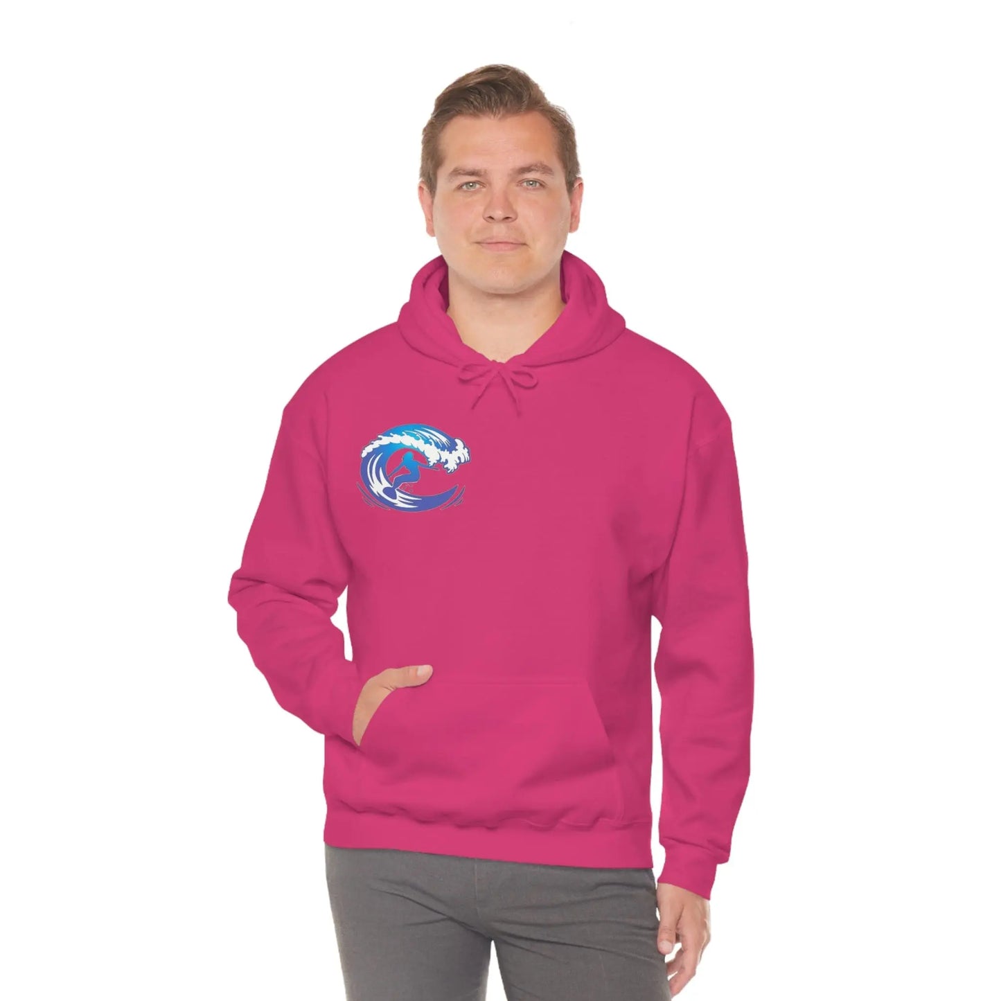 Surf girl Hang Ten on the wave Unisex Heavy Blend Hooded Sweatshirt