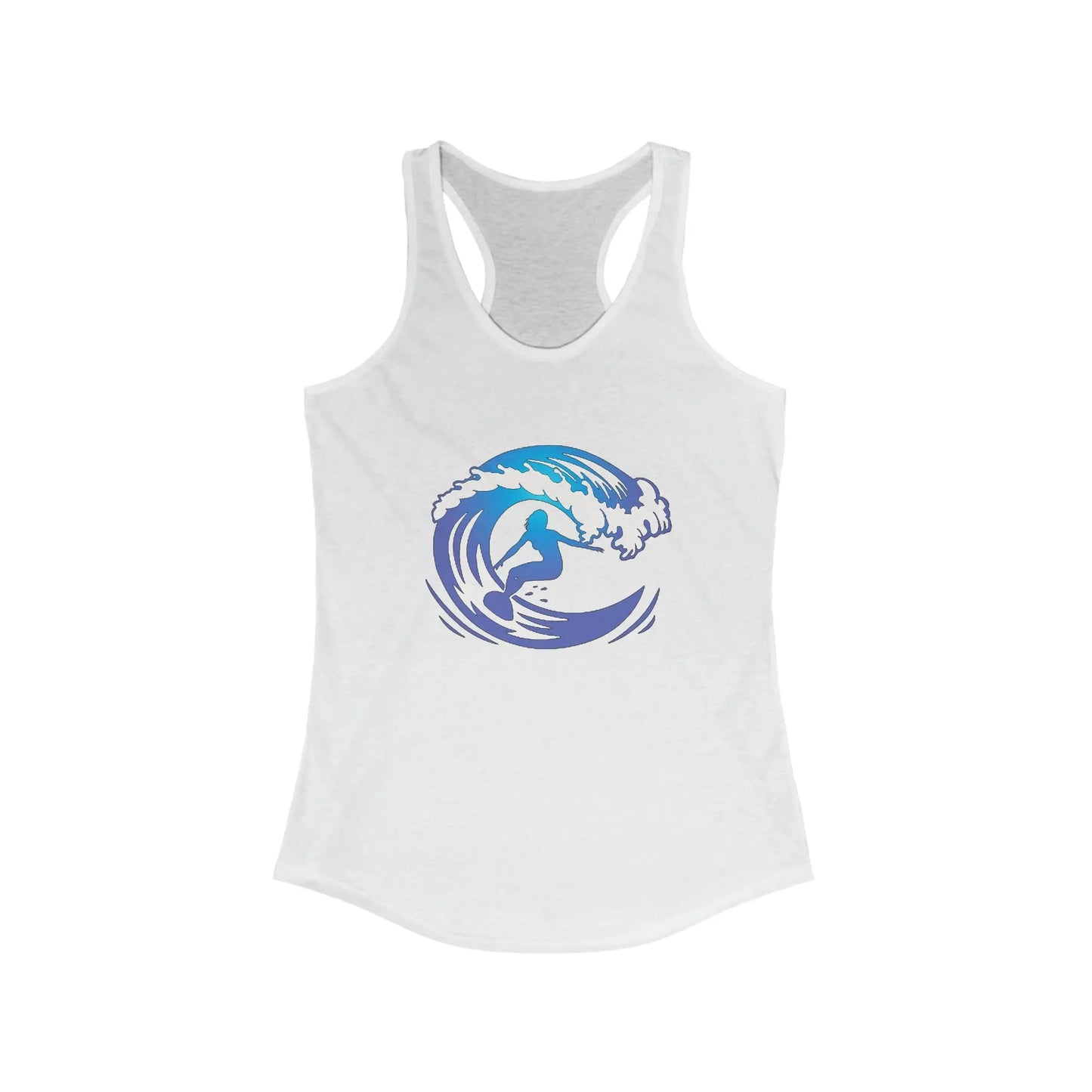 Surf girl in wave Women's Ideal Racerback Tank