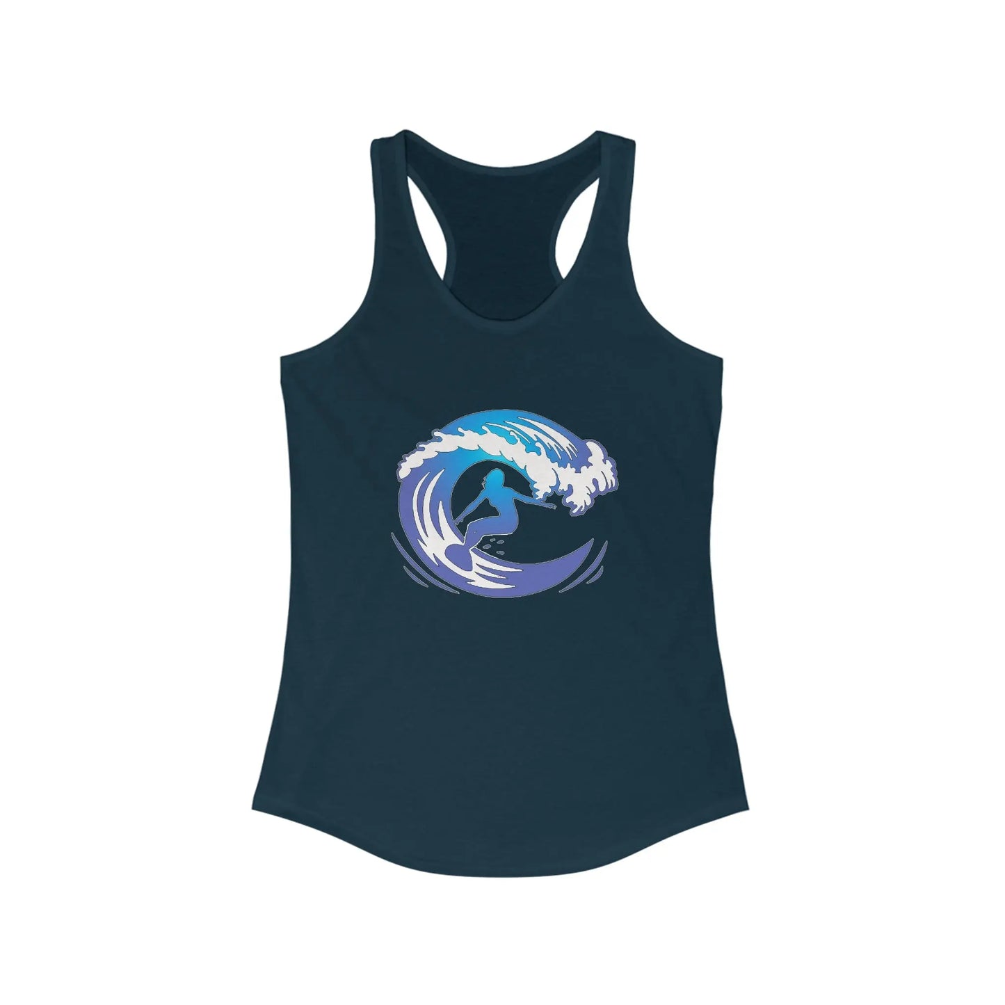 Surf girl in wave Women's Ideal Racerback Tank