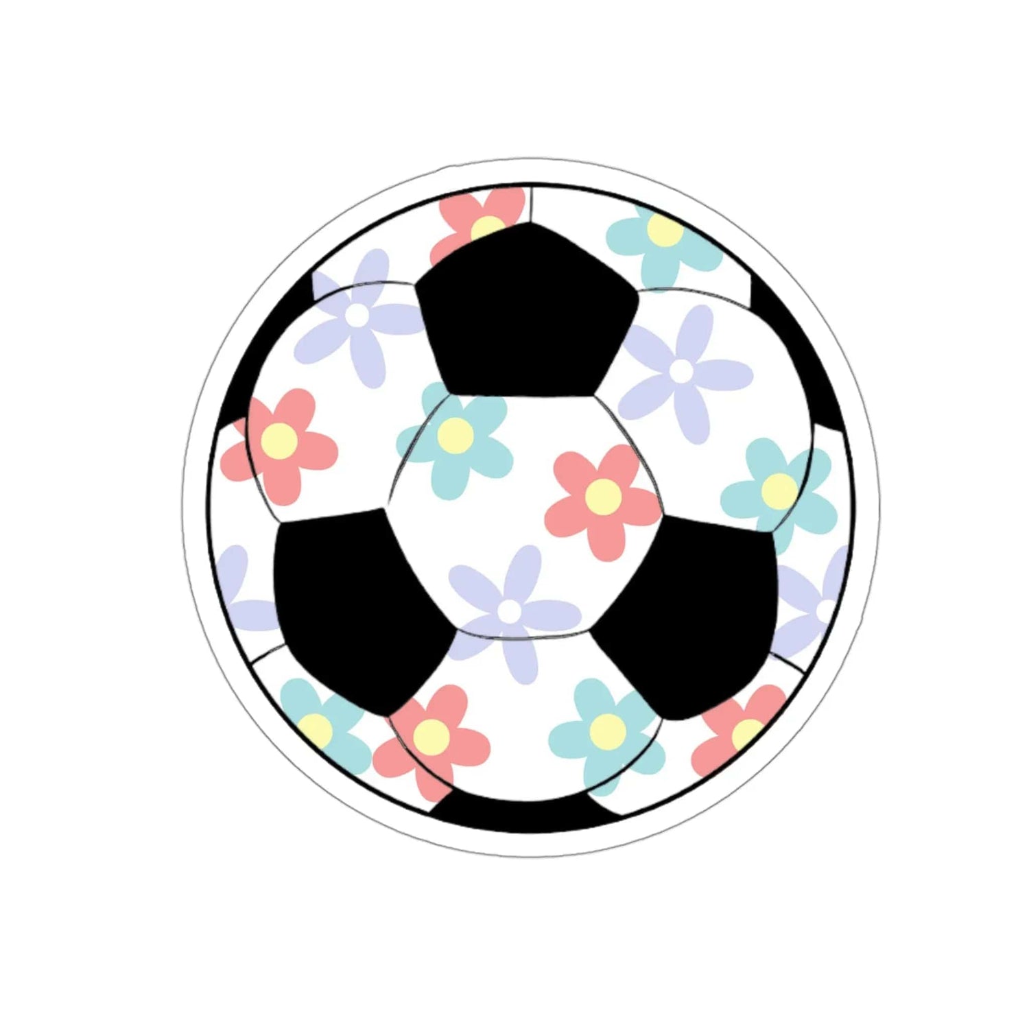 Very cute Flower Soccer Ball Kiss-Cut Stickers