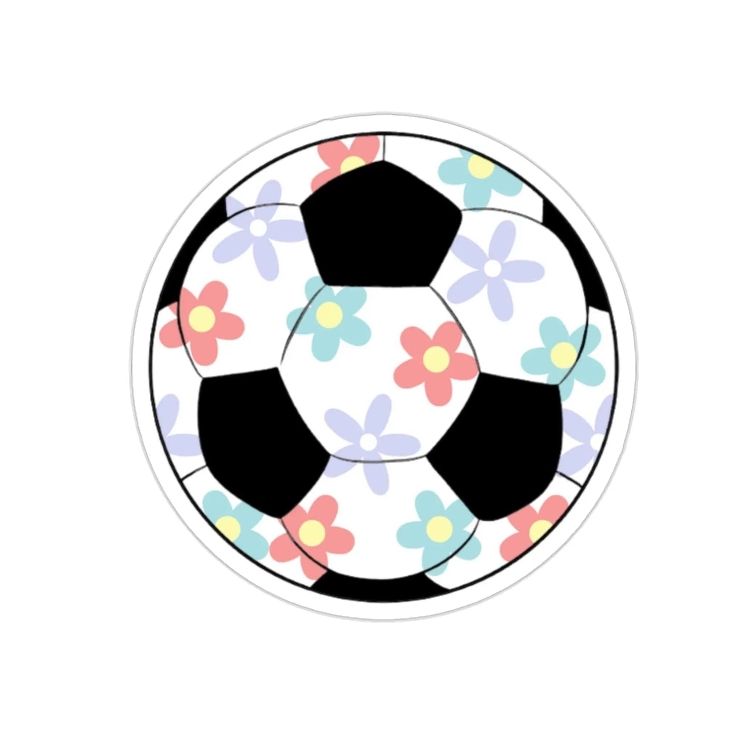 Very cute Flower Soccer Ball Kiss-Cut Stickers