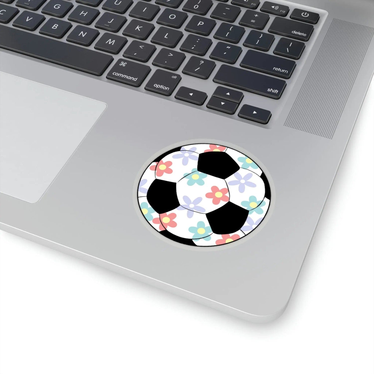 Very cute Flower Soccer Ball Kiss-Cut Stickers 3" × 3" Transparent