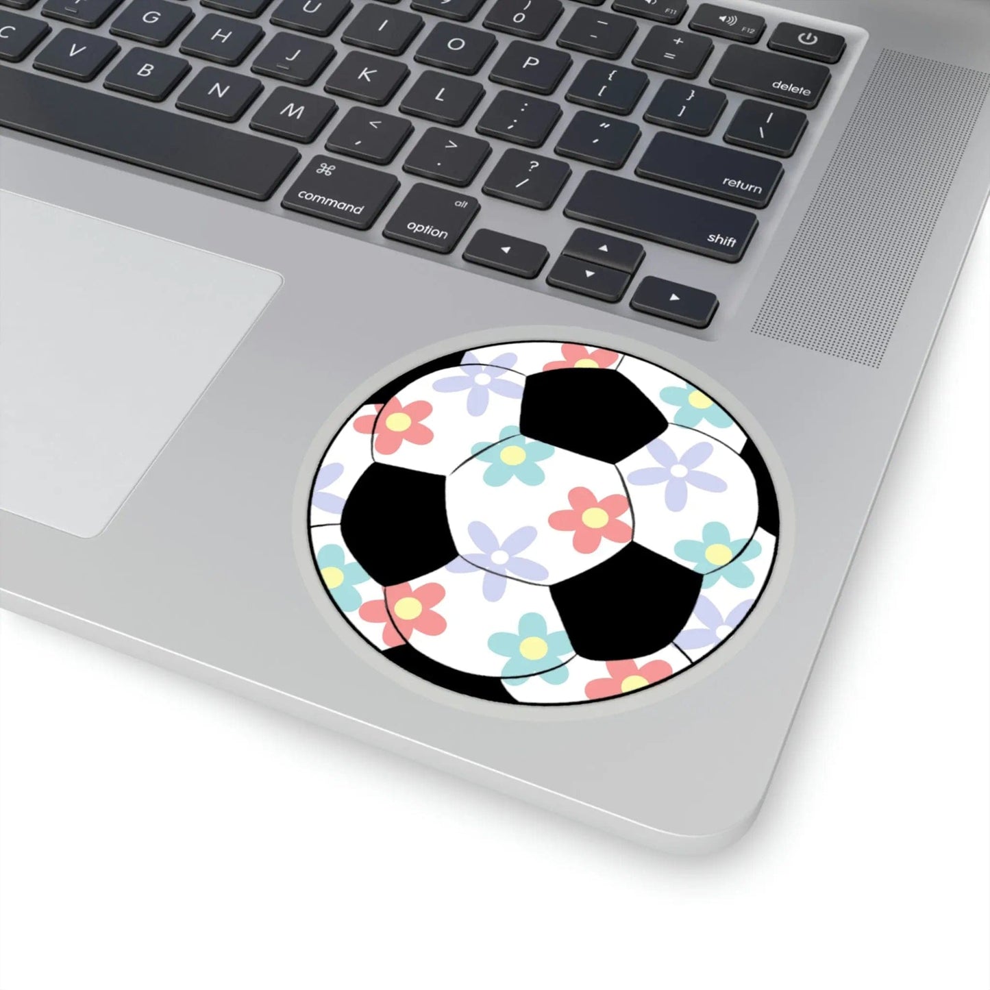 Very cute Flower Soccer Ball Kiss-Cut Stickers 4" × 4" Transparent