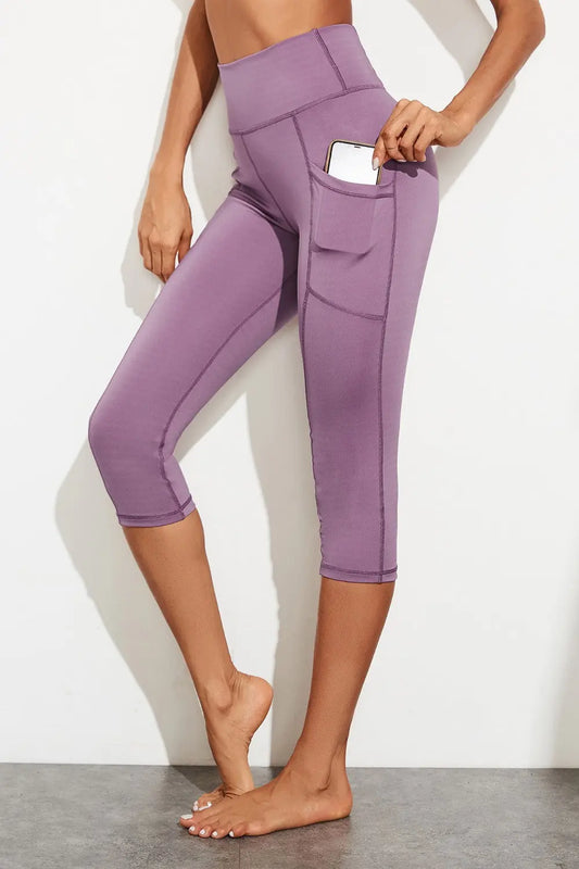 Waistband Active Leggings with Pockets Trendsi