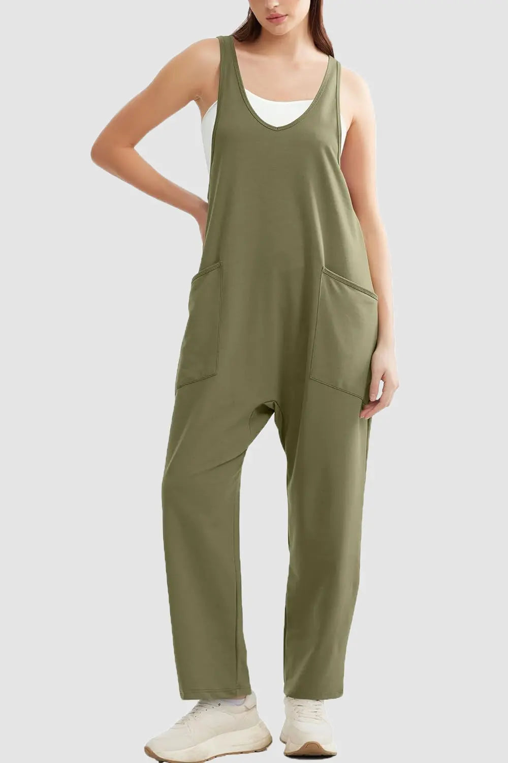 Wide Strap Jumpsuit with Pockets Trendsi