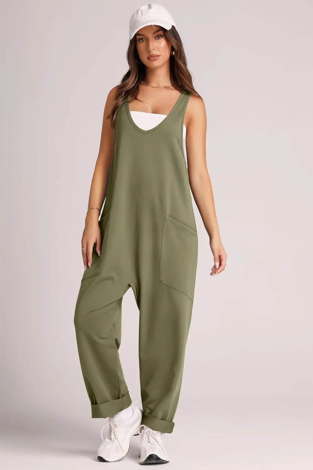 Wide Strap Jumpsuit with Pockets Trendsi