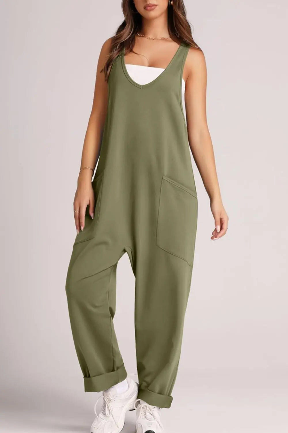 Wide Strap Jumpsuit with Pockets Trendsi