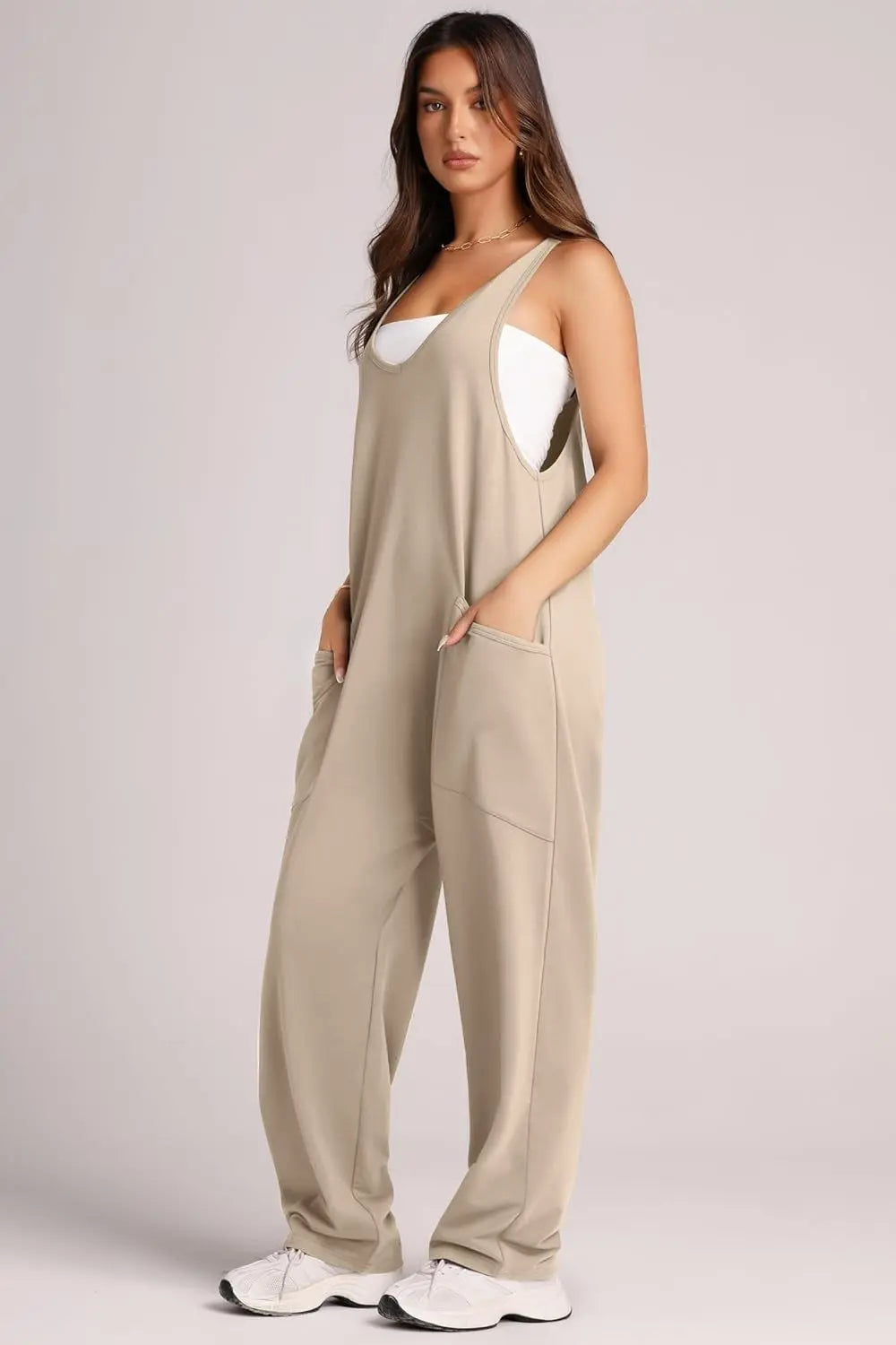 Wide Strap Jumpsuit with Pockets Trendsi