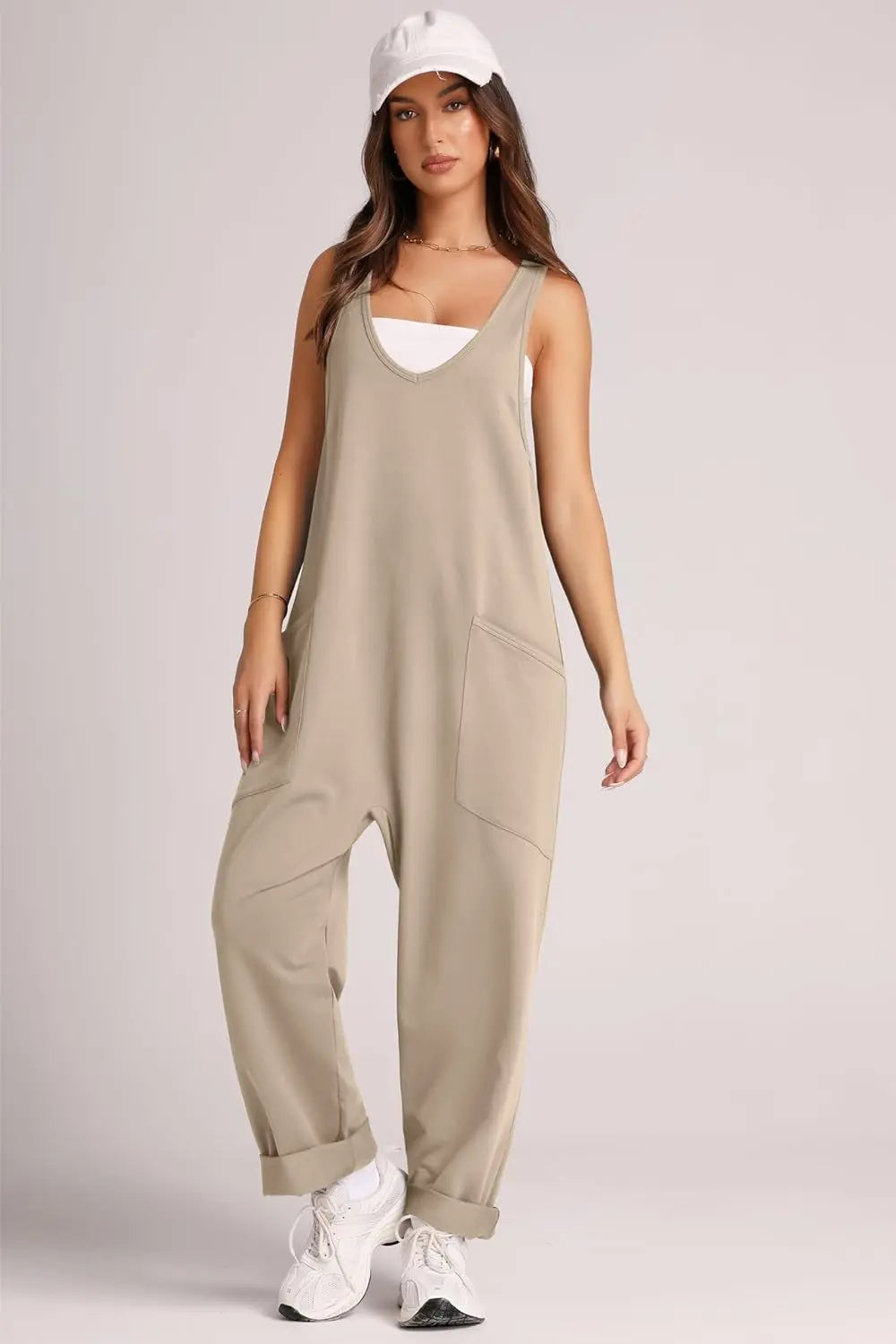 Wide Strap Jumpsuit with Pockets Trendsi