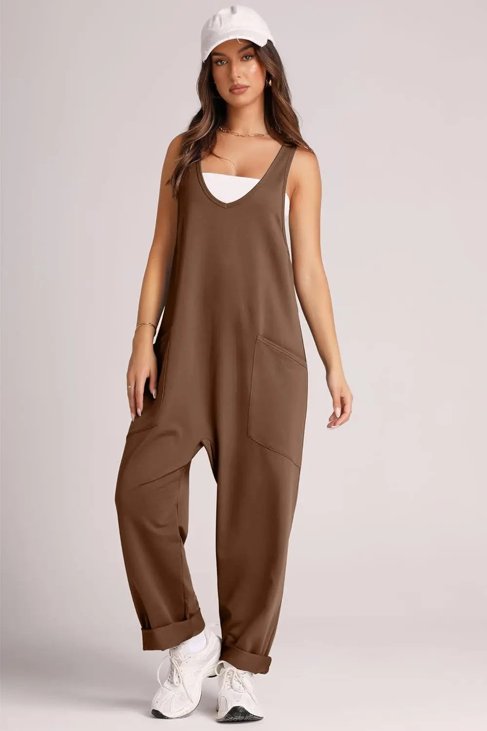 Wide Strap Jumpsuit with Pockets Trendsi