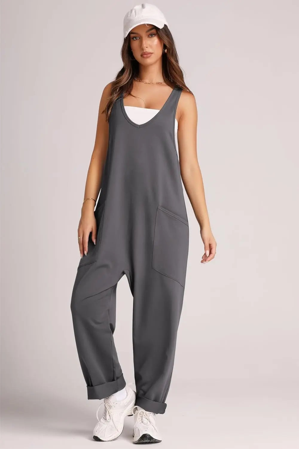 Wide Strap Jumpsuit with Pockets Trendsi