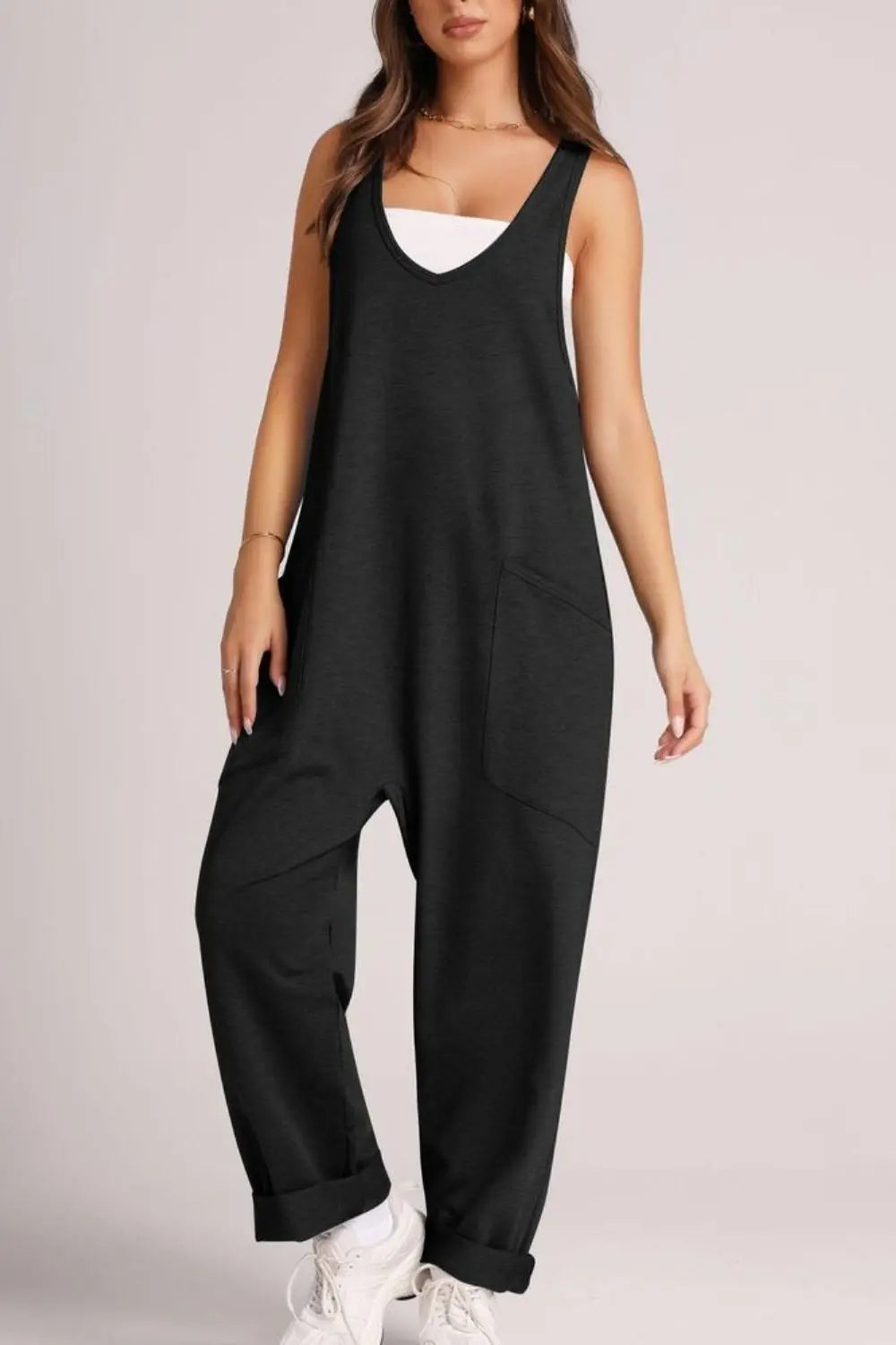 Wide Strap Jumpsuit with Pockets Trendsi