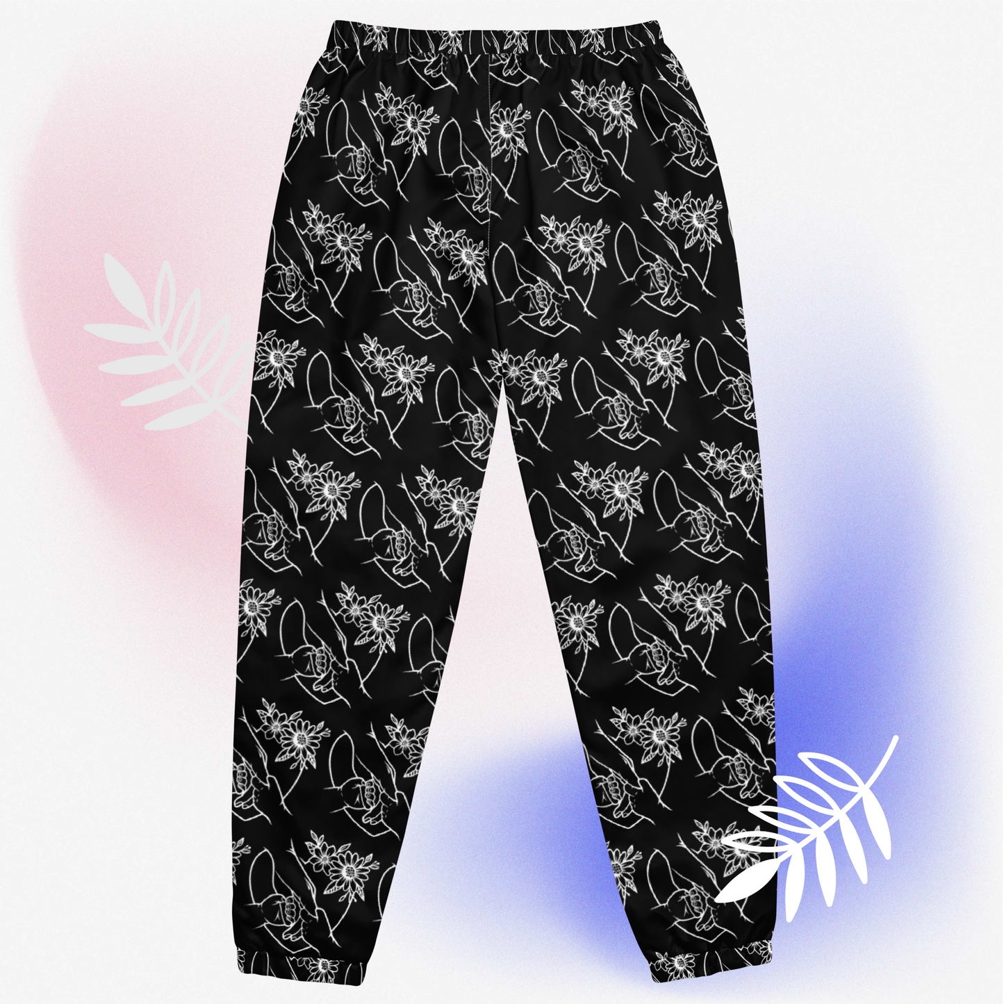 Nanny love 3 Hands with flowers in White and Black Unisex track pants