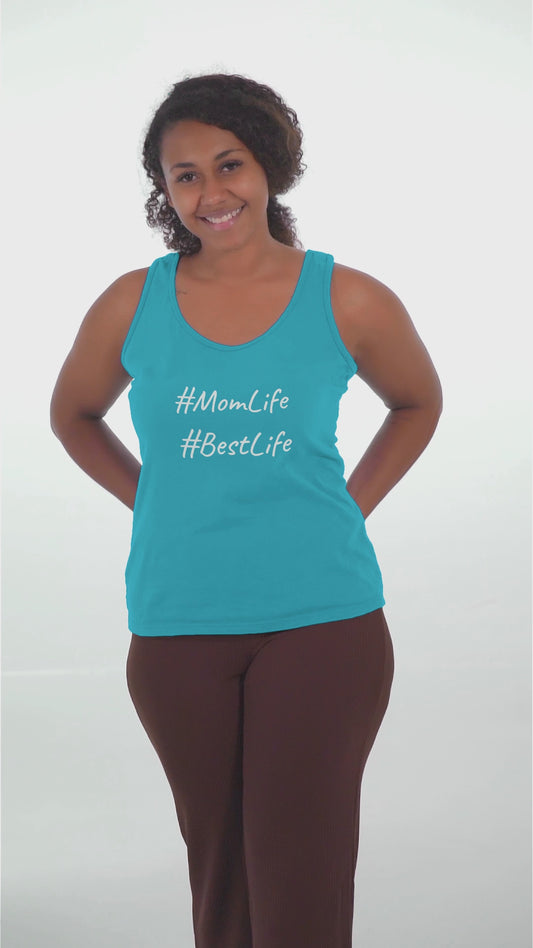 Mom Life is the Best Life Women's Tri-Blend Racerback Tank