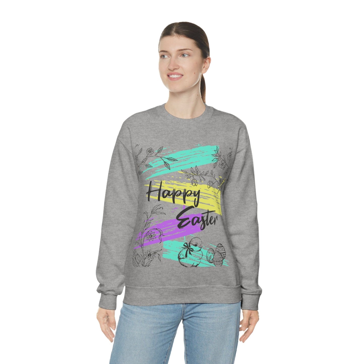 Happy Easter Pastel Unisex Heavy Blend Crewneck Sweatshirt