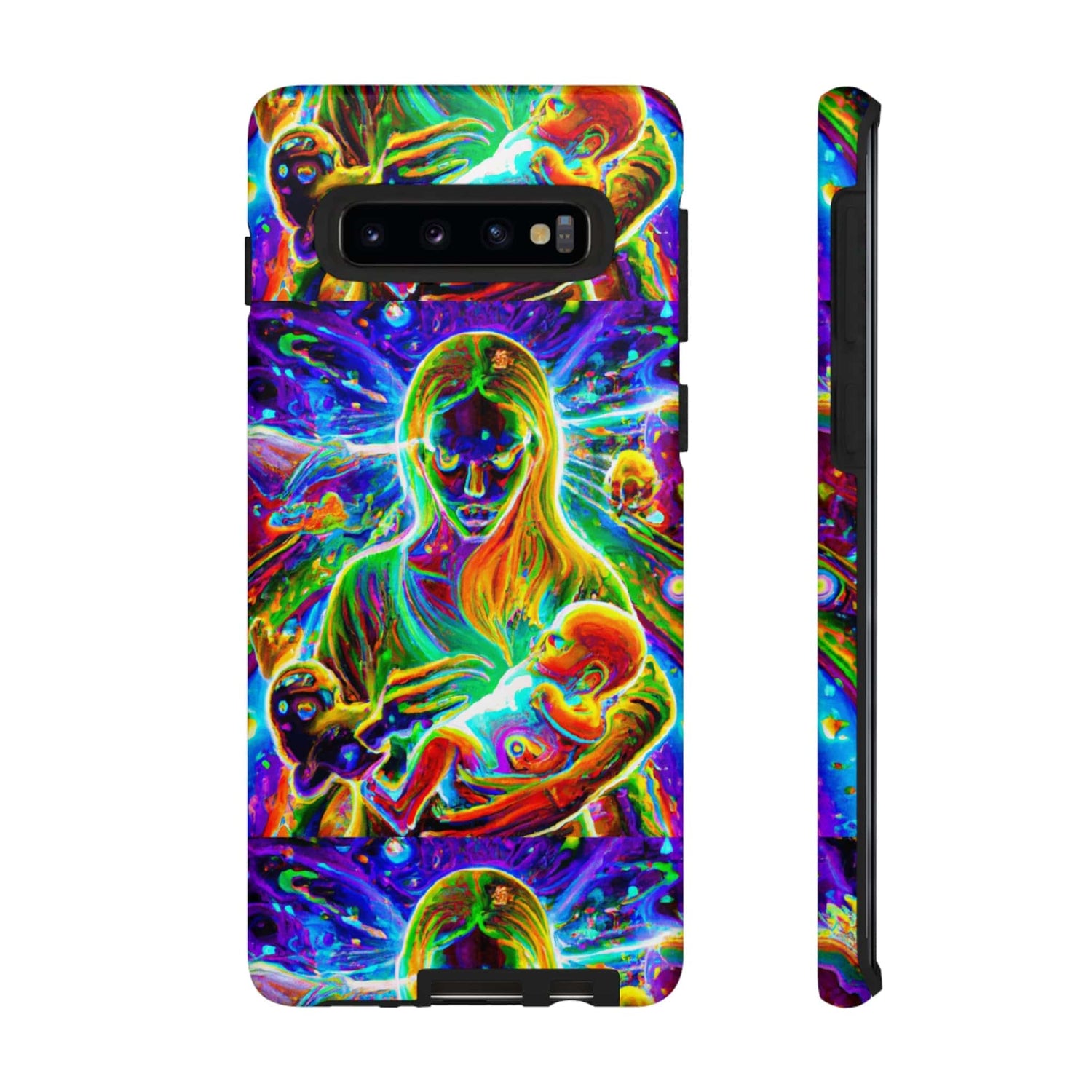 Psychedelic Nanny Caregiver with baby Tough Phone Cases Samsung Galaxy S10 Matte