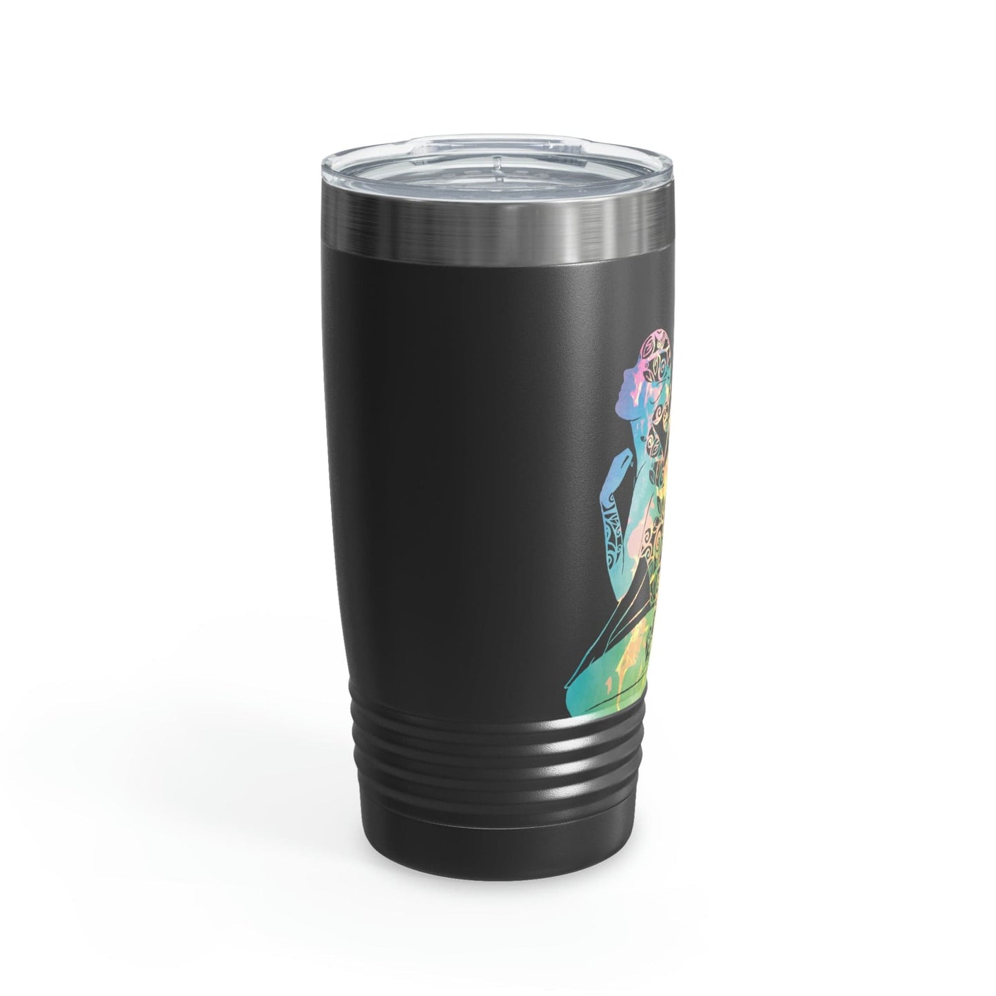 Rainbow Broken Fairy, Ringneck Tumbler with lid, 20oz 20oz Black