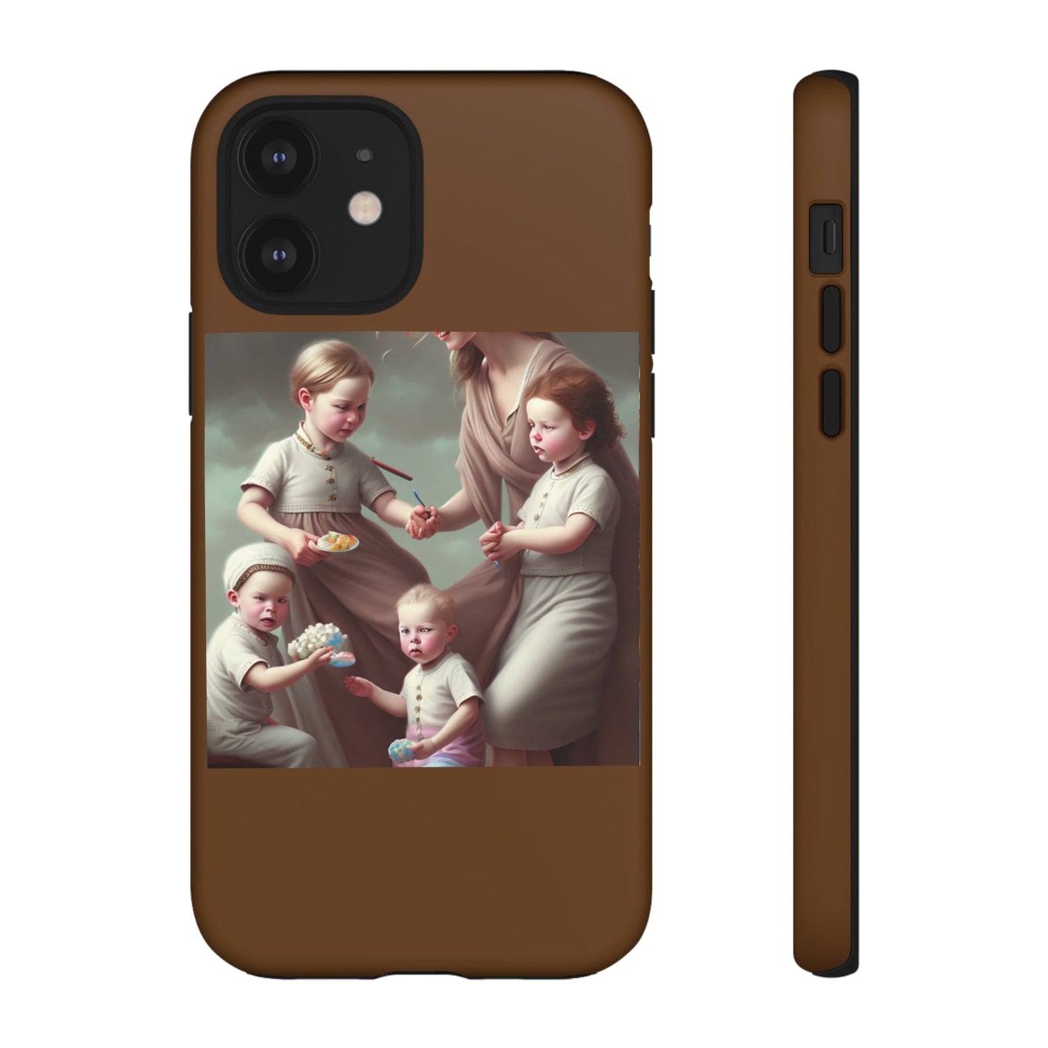 Nanny Caregiver Oil Painting with kids Tough Phone Cases iPhone 12 Matte