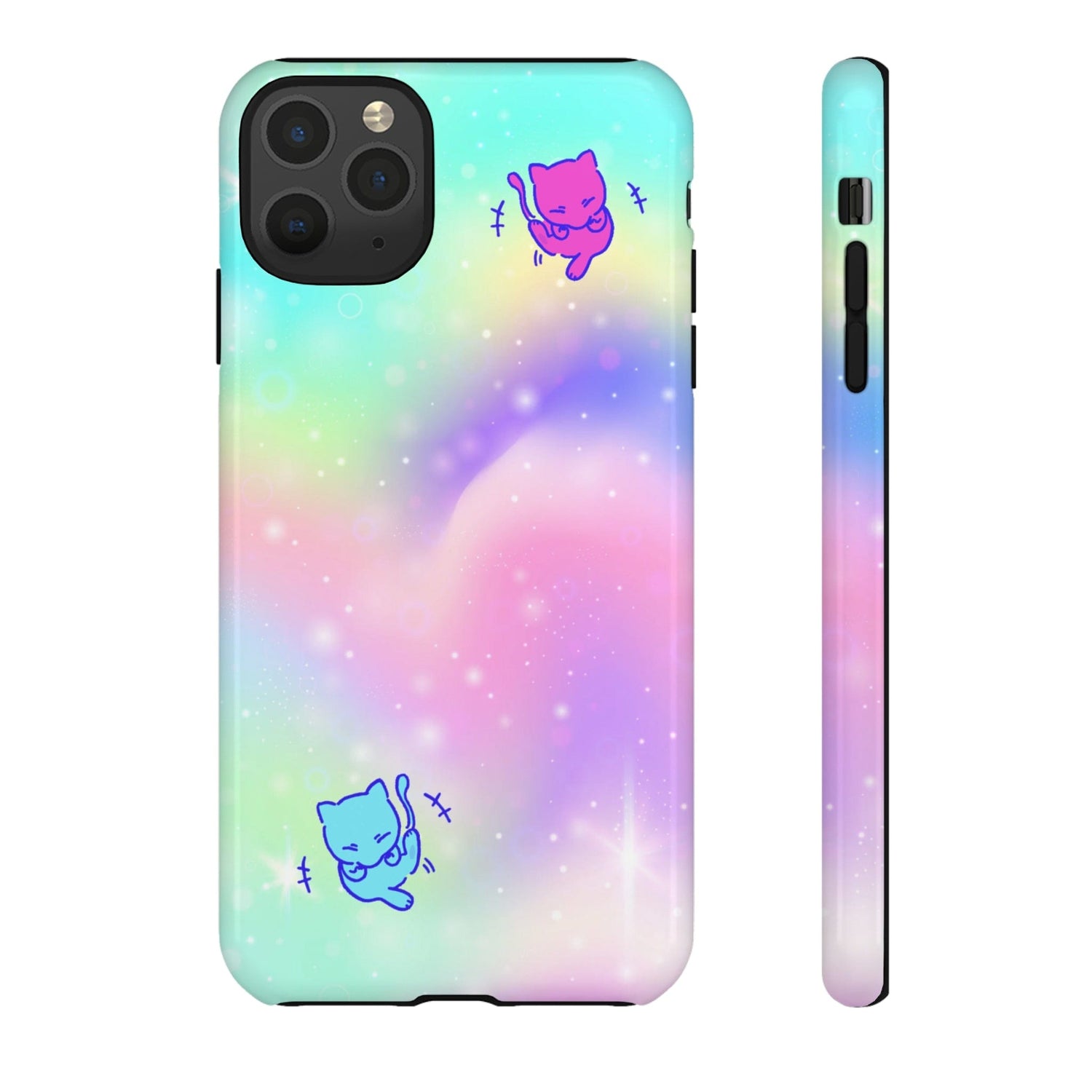 Giggling Mew Rainbow Tough Phone Cases iPhone 11 Pro Max Glossy