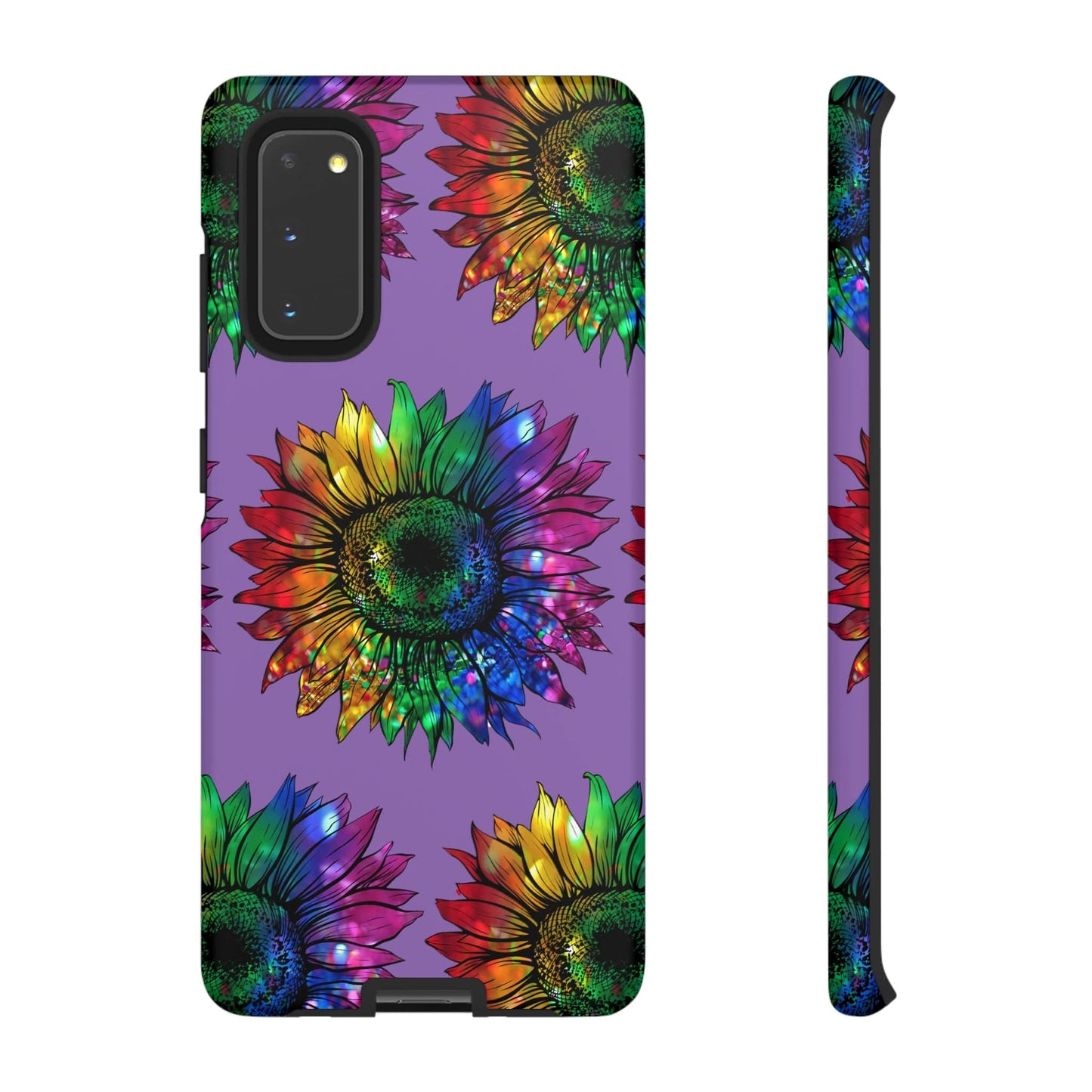 Jeweled Sunflower Rainbow in Purple Tough Phone Cases Samsung Galaxy S20 Matte