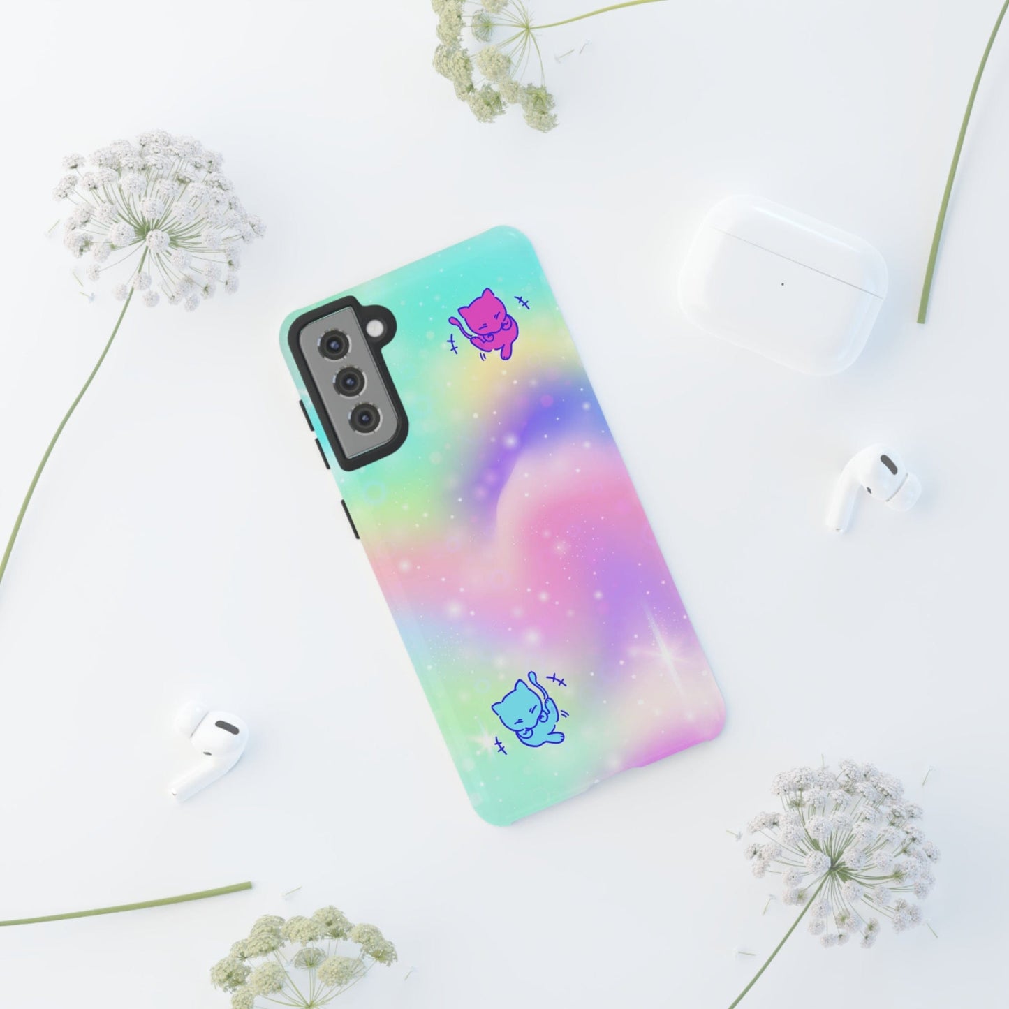 Giggling Mew Rainbow Tough Phone Cases