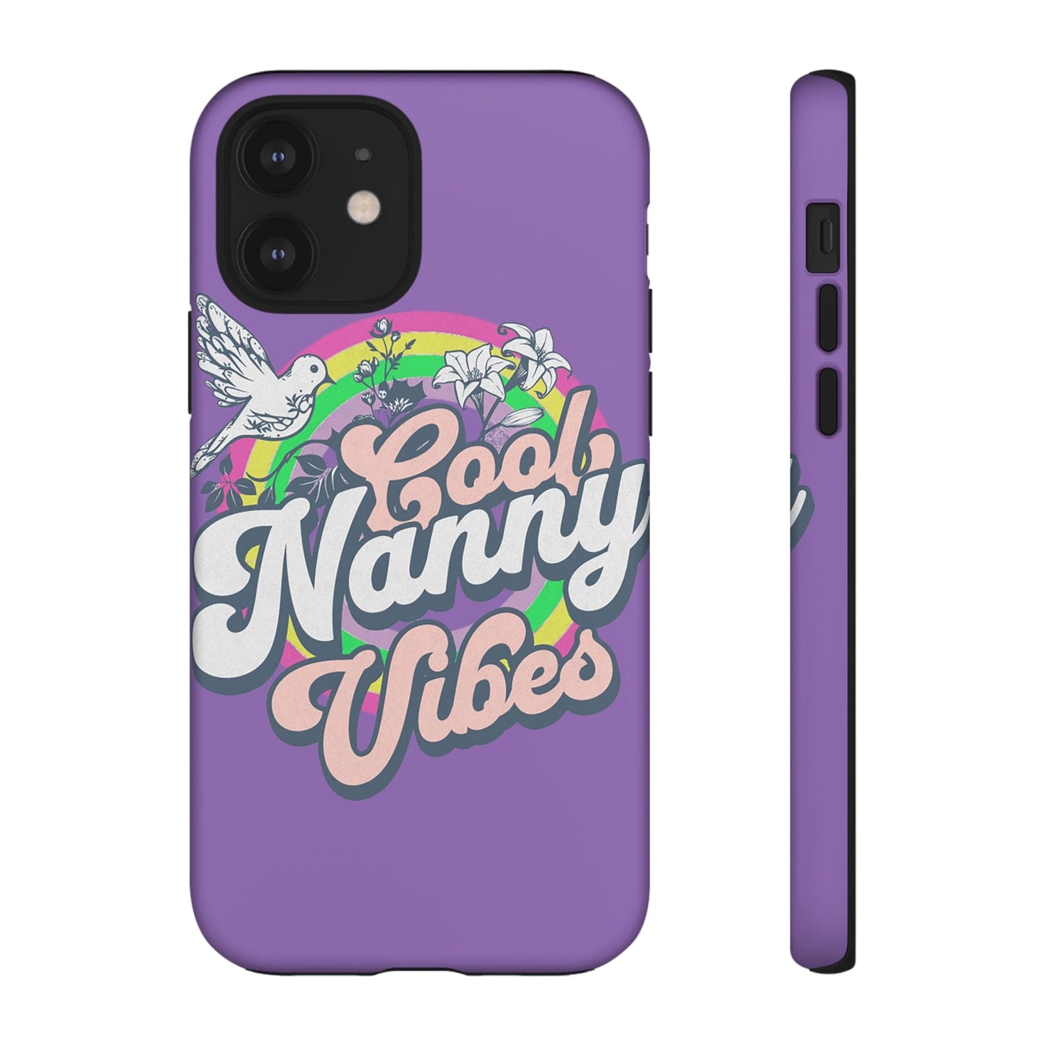 Cool Nanny Caregiver Vibes Retro Look in Purple Tough Phone Cases iPhone 12 Matte