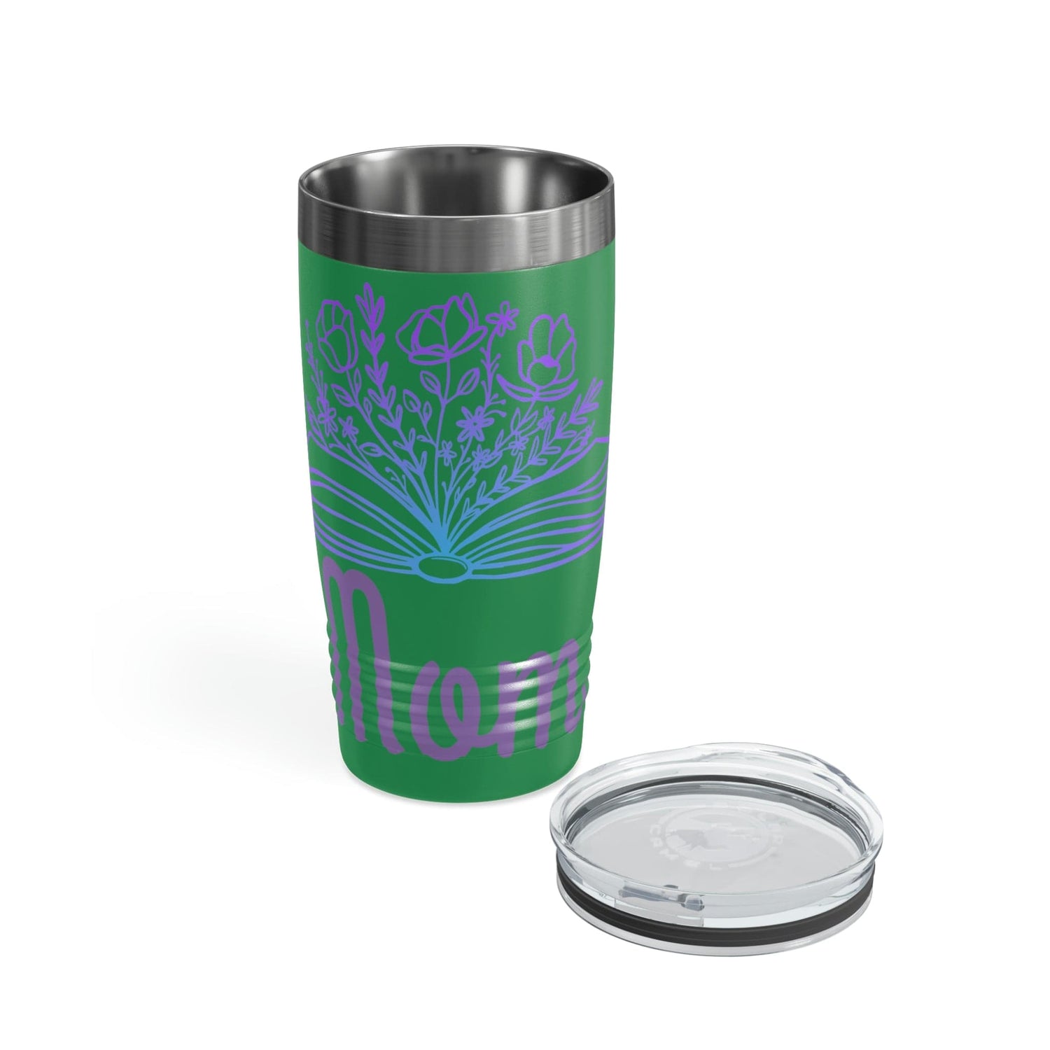 Mom loves books and flowers Ringneck Tumbler, 20oz