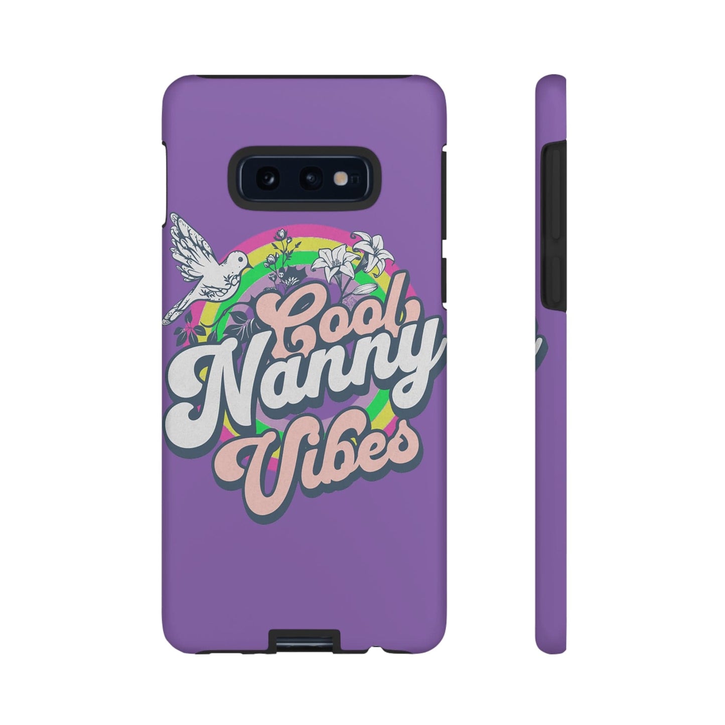 Cool Nanny Caregiver Vibes Retro Look in Purple Tough Phone Cases Samsung Galaxy S10E Matte