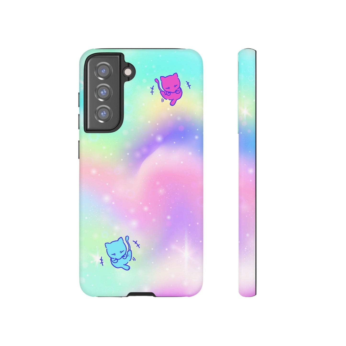 Giggling Mew Rainbow Tough Phone Cases Samsung Galaxy S21 FE Matte