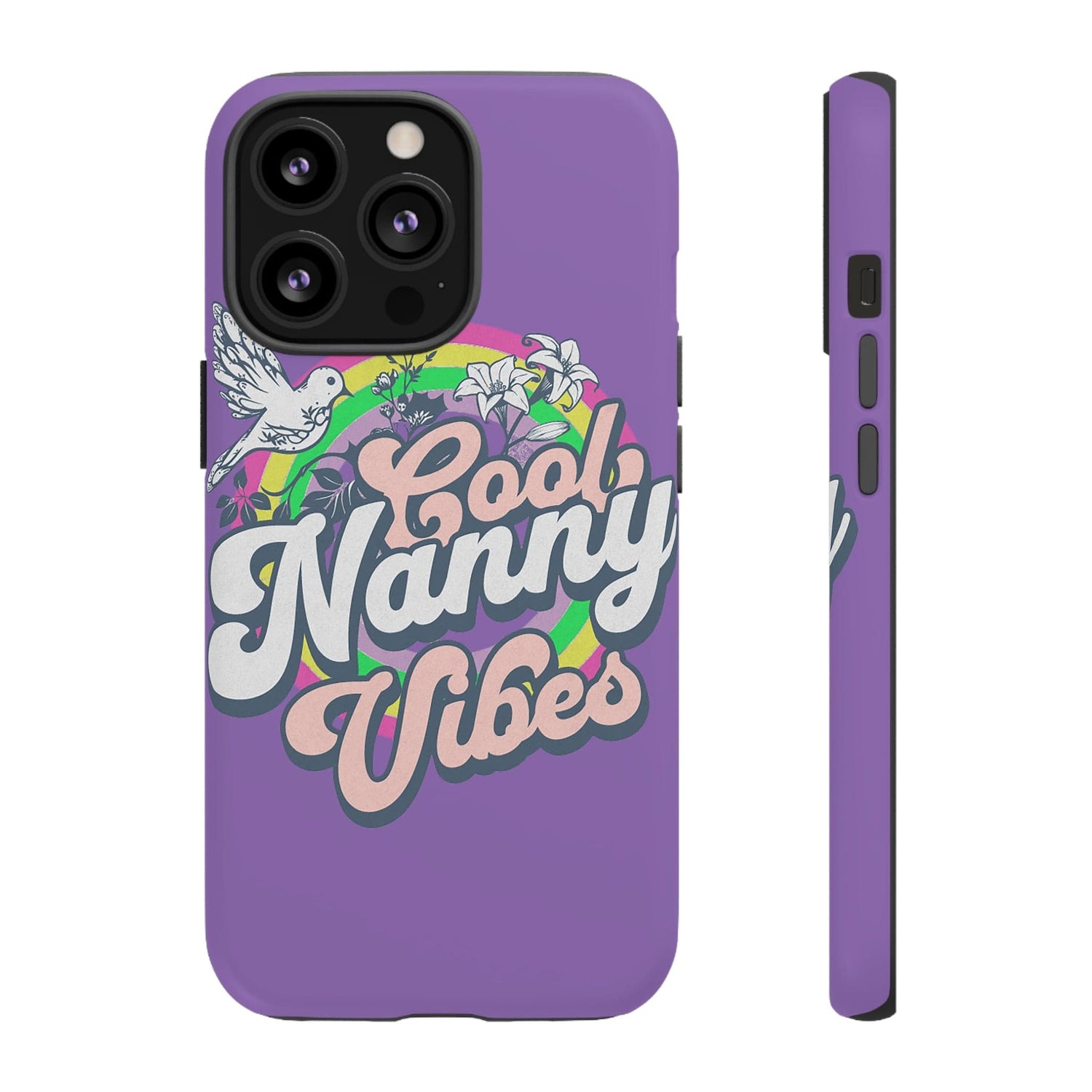 Cool Nanny Caregiver Vibes Retro Look in Purple Tough Phone Cases iPhone 13 Pro Matte