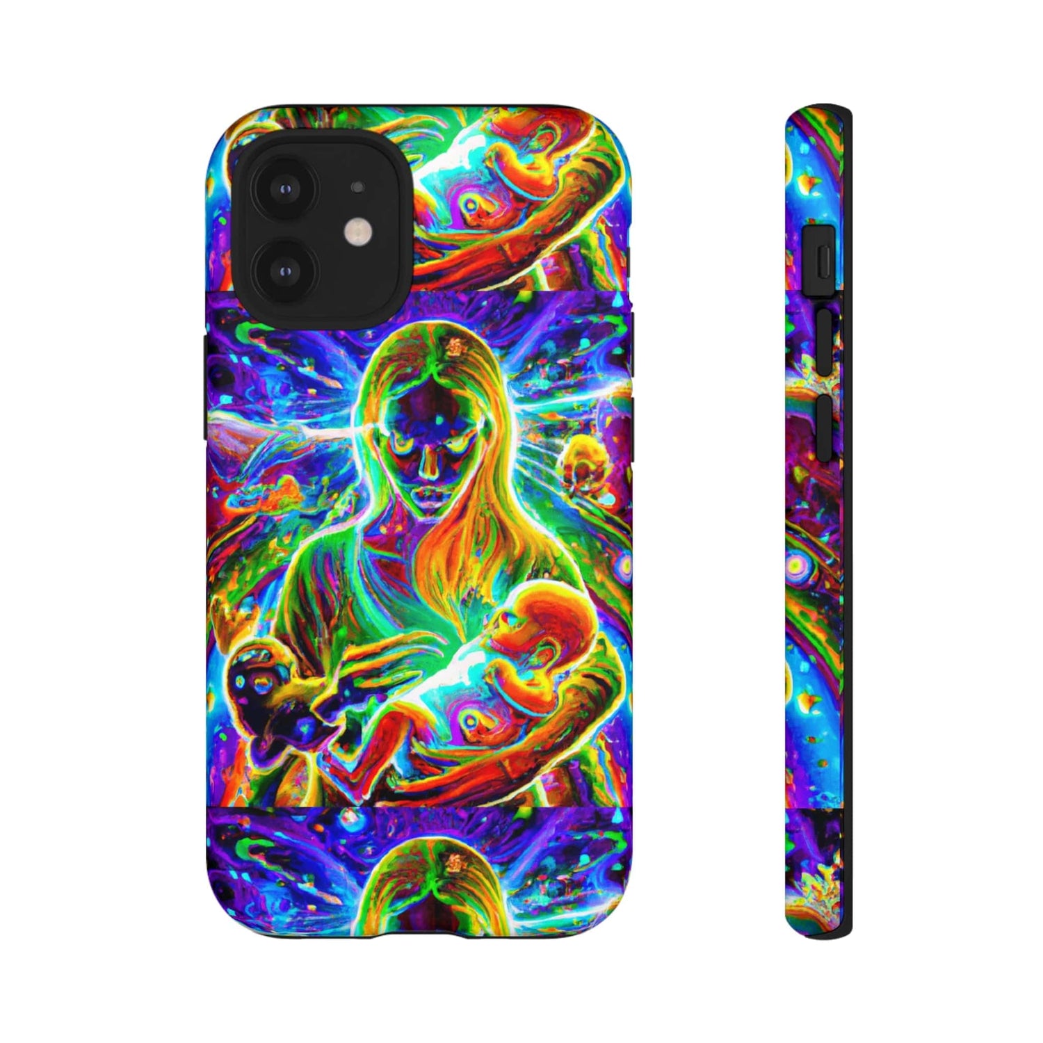 Psychedelic Nanny Caregiver with baby Tough Phone Cases iPhone 12 Mini Matte