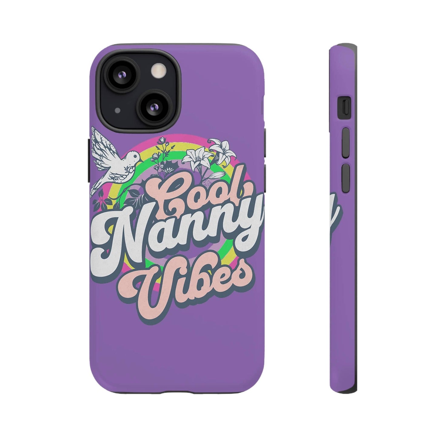 Cool Nanny Caregiver Vibes Retro Look in Purple Tough Phone Cases iPhone 13 Mini Matte