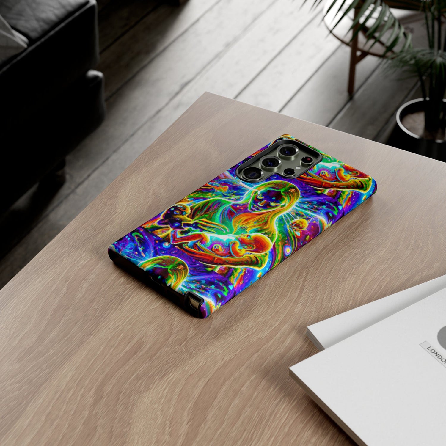 Psychedelic Nanny Caregiver with baby Tough Phone Cases