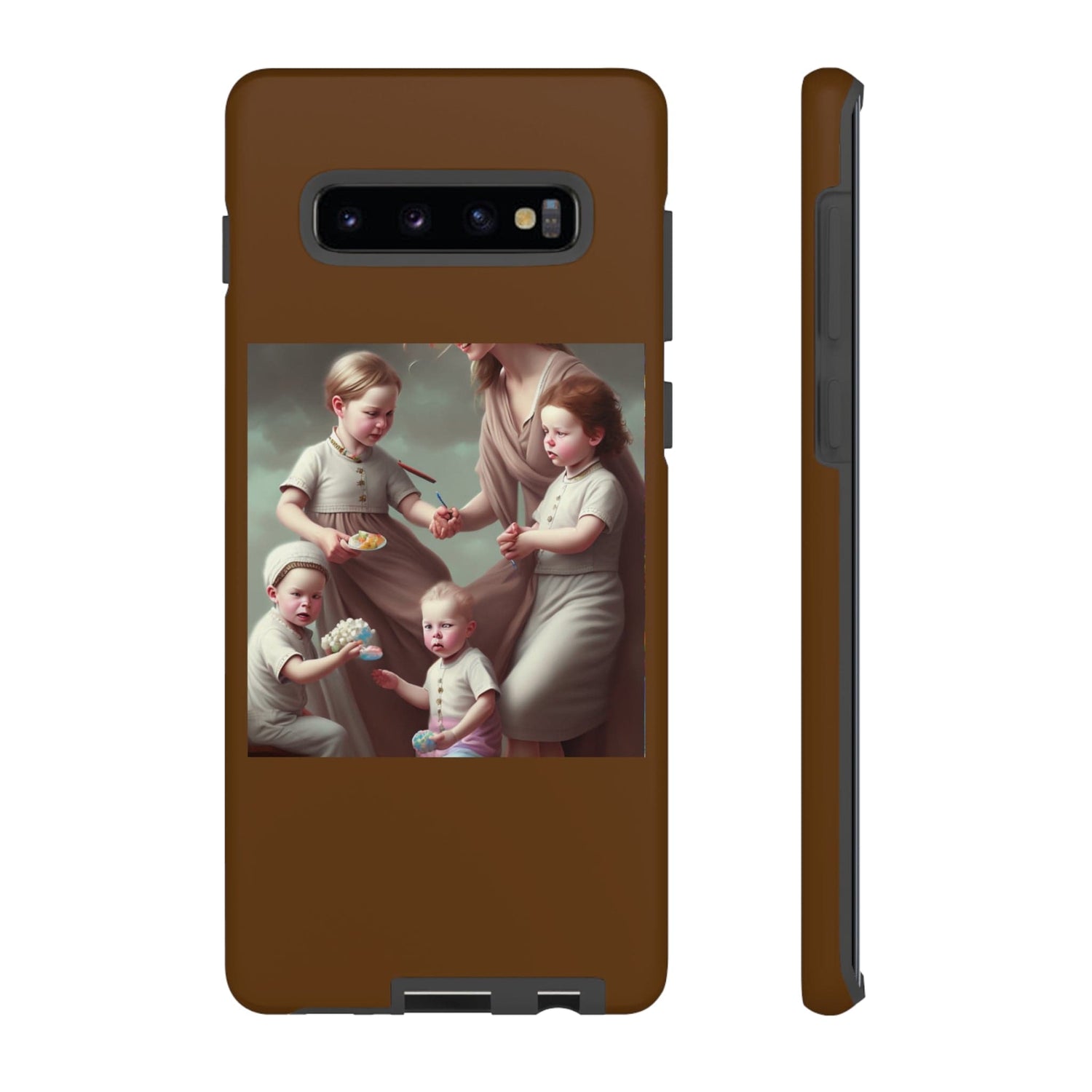 Nanny Caregiver Oil Painting with kids Tough Phone Cases Samsung Galaxy S10 Plus Matte