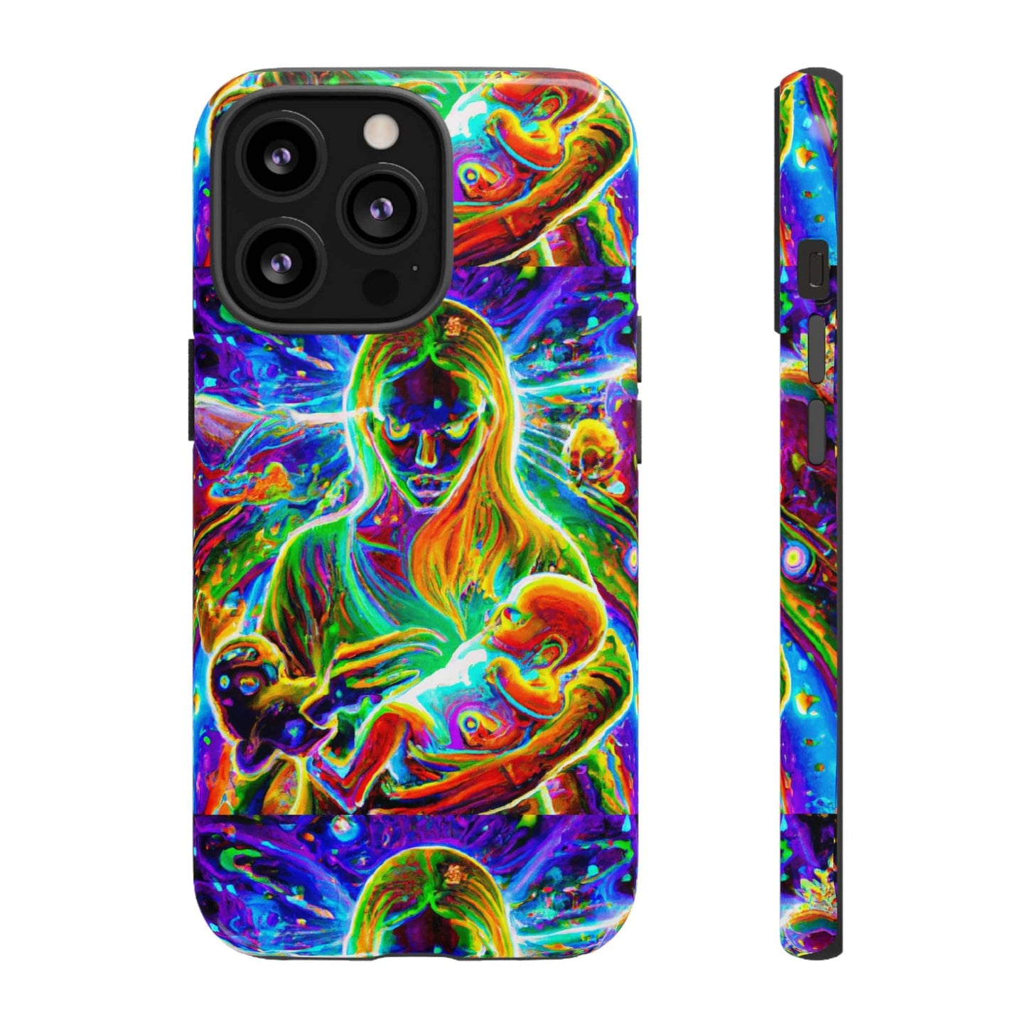 Psychedelic Nanny Caregiver with baby Tough Phone Cases iPhone 13 Pro Glossy