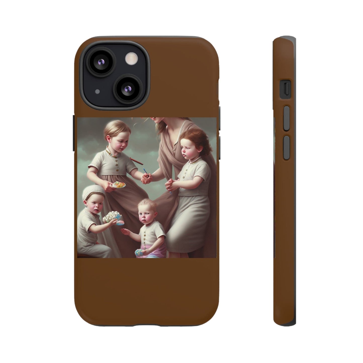 Nanny Caregiver Oil Painting with kids Tough Phone Cases iPhone 13 Mini Matte