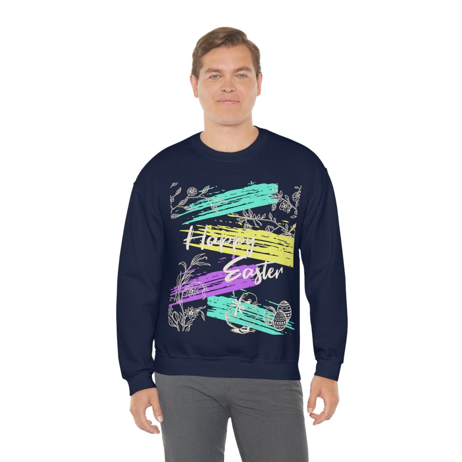 Happy Easter Pastel Unisex Heavy Blend Crewneck Sweatshirt